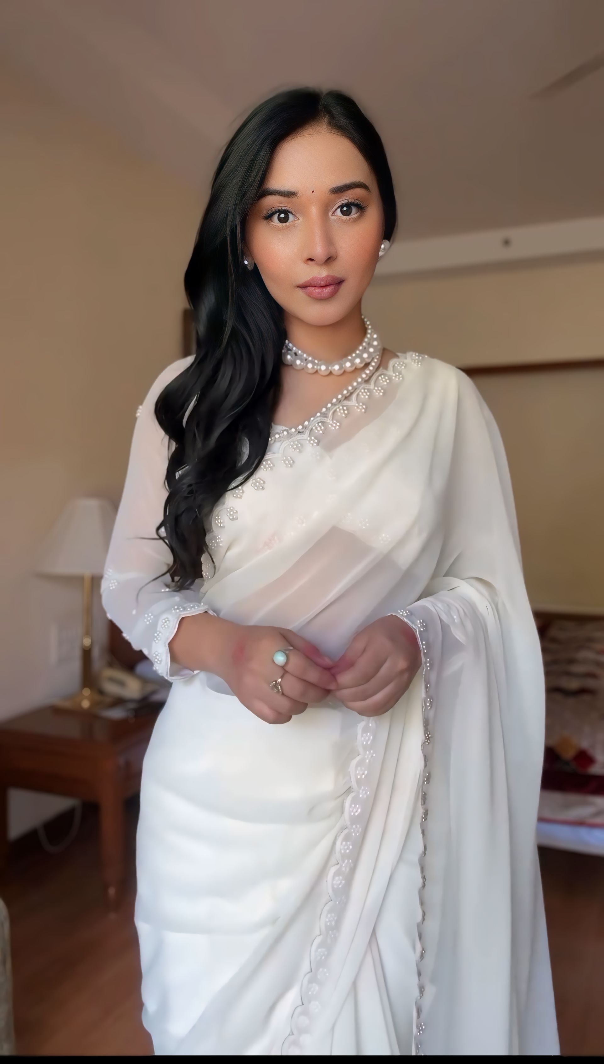 One Minute Ready To Wear Crystal Elegance Silk Printed Saree