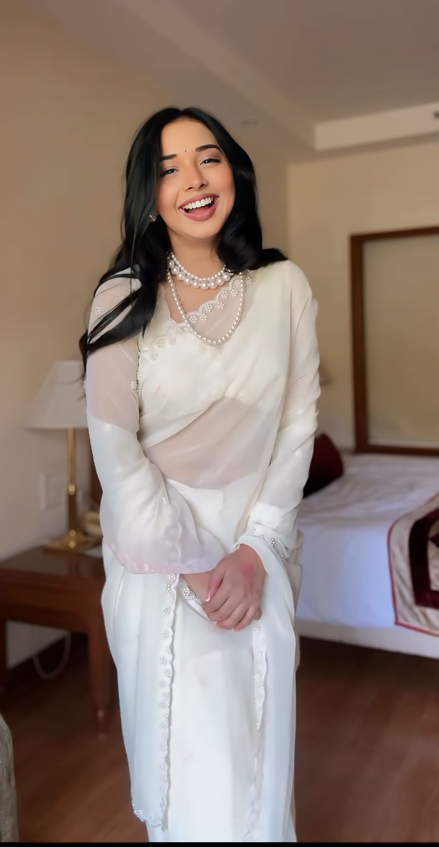 One Minute Ready To Wear Crystal Elegance Silk Printed Saree
