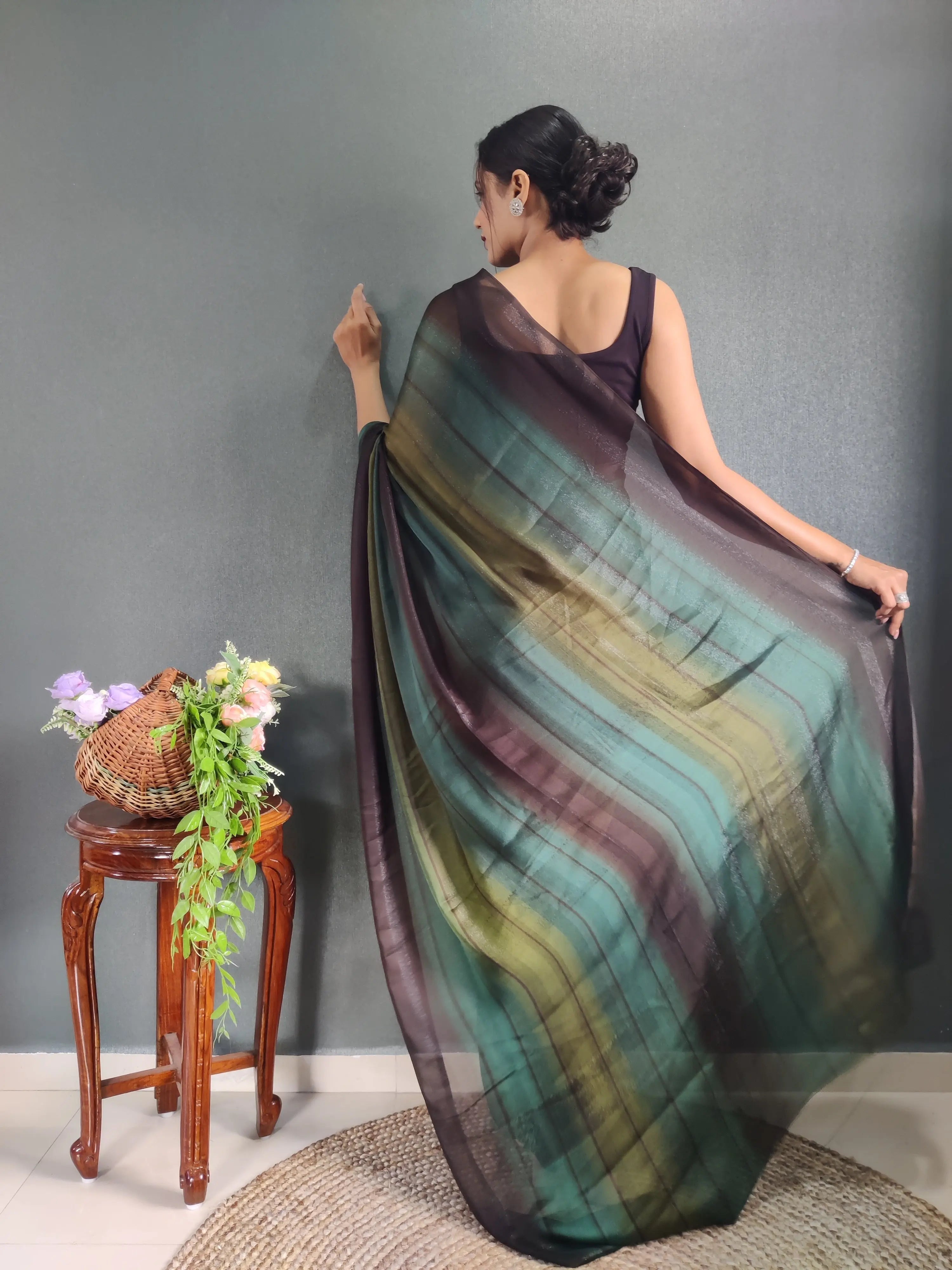 One Minute Ready to Wear New Premium Quelity Morpinch Saree Divashree