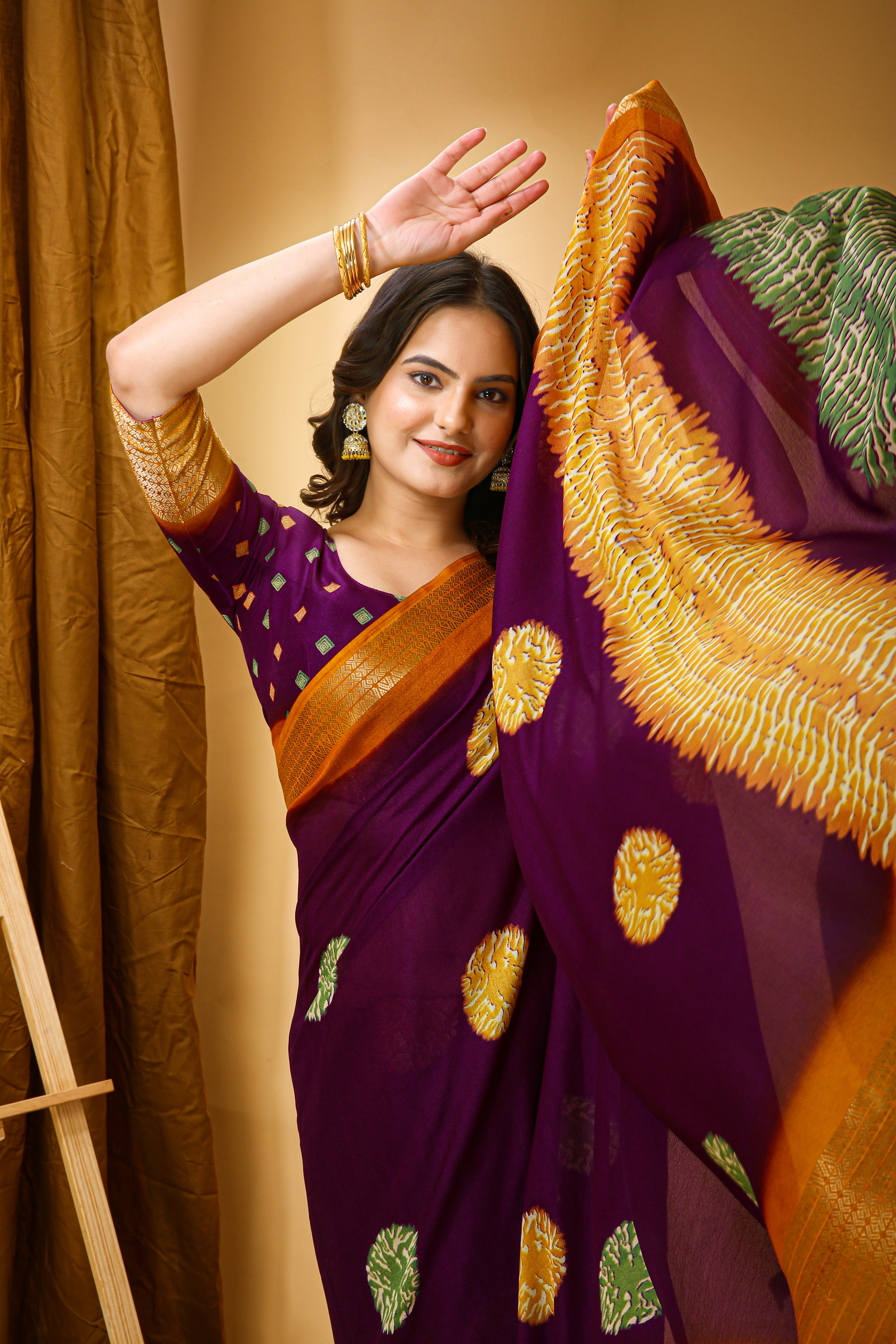 New Fancy Soft Marshmallow Wine Saree With Unstiched Blouse