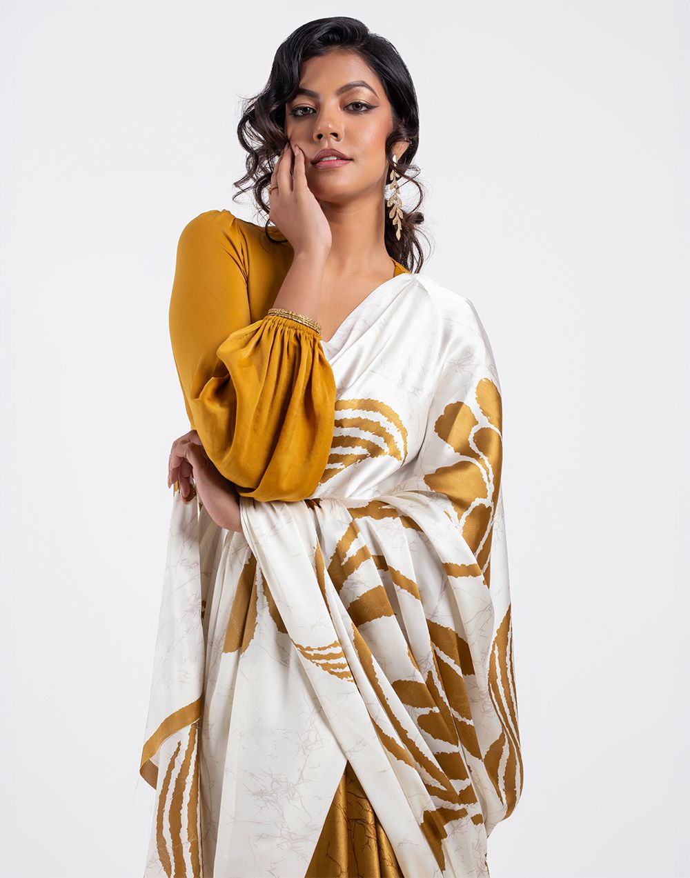 New Designer Original Japan Satin Devsena Saree With  Digital Print With Digital Printed Unstiched Blouse Piece