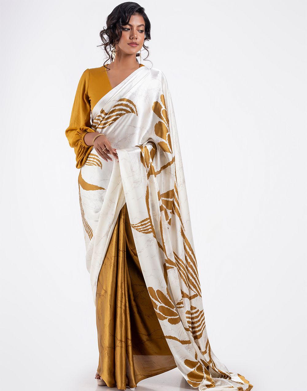 New Designer Original Japan Satin Devsena Saree With  Digital Print With Digital Printed Unstiched Blouse Piece