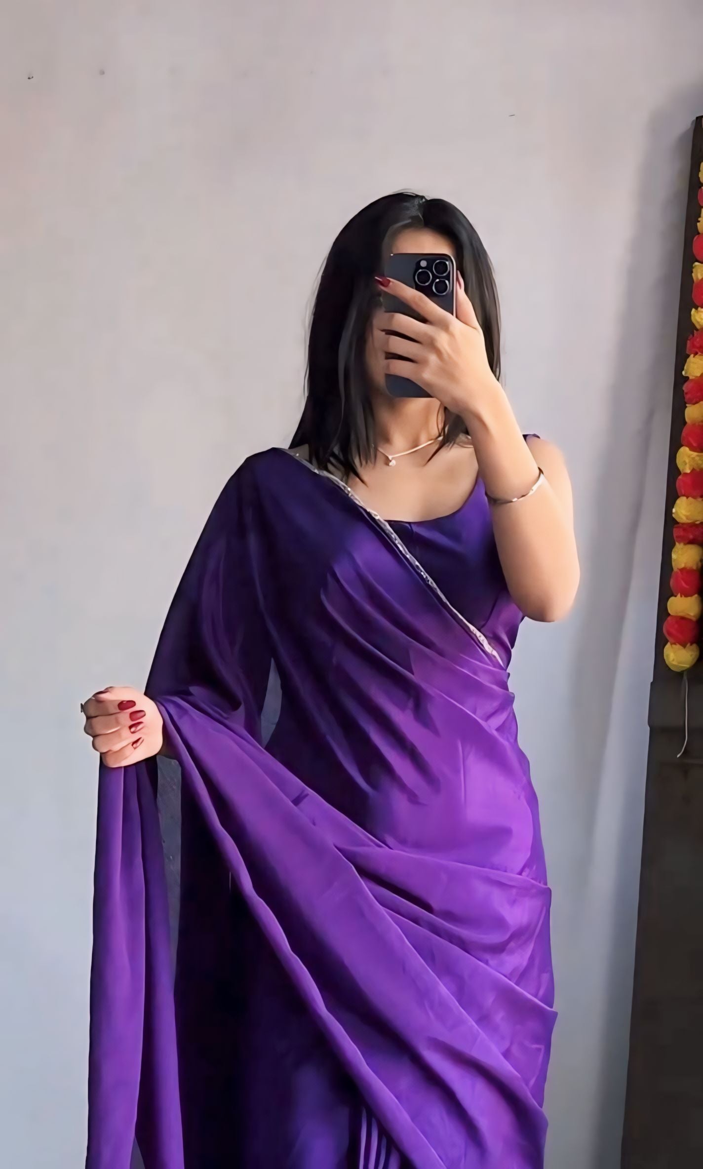 One Minute Ready To Wear Lavender Elegance Soft Georgette Silk Saree