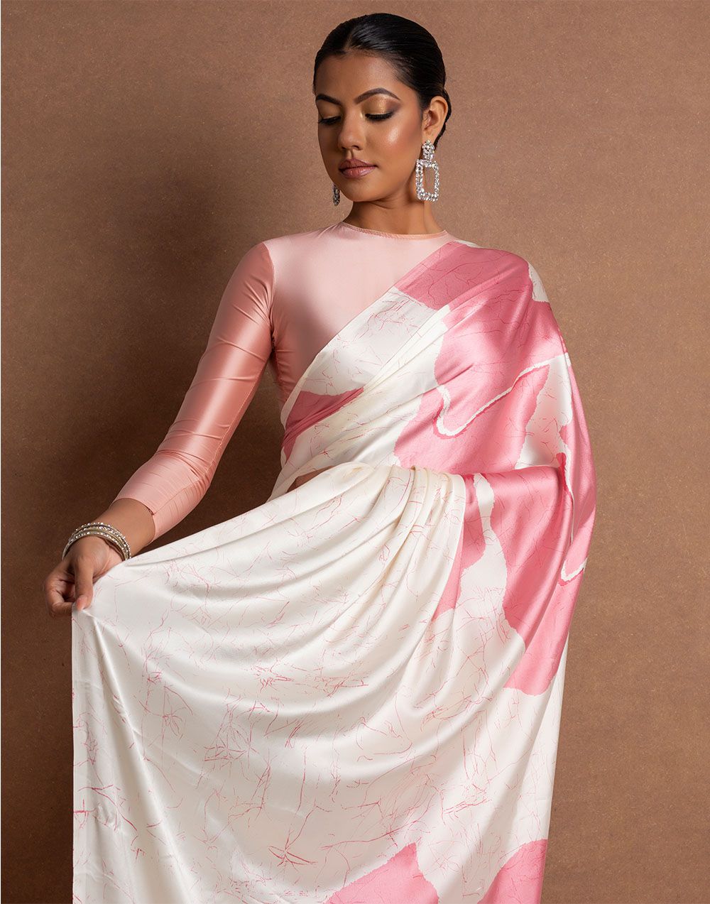 New Designer Original Japan Satin Devsena Saree With  Digital Print With Digital Printed Unstiched Blouse Piece