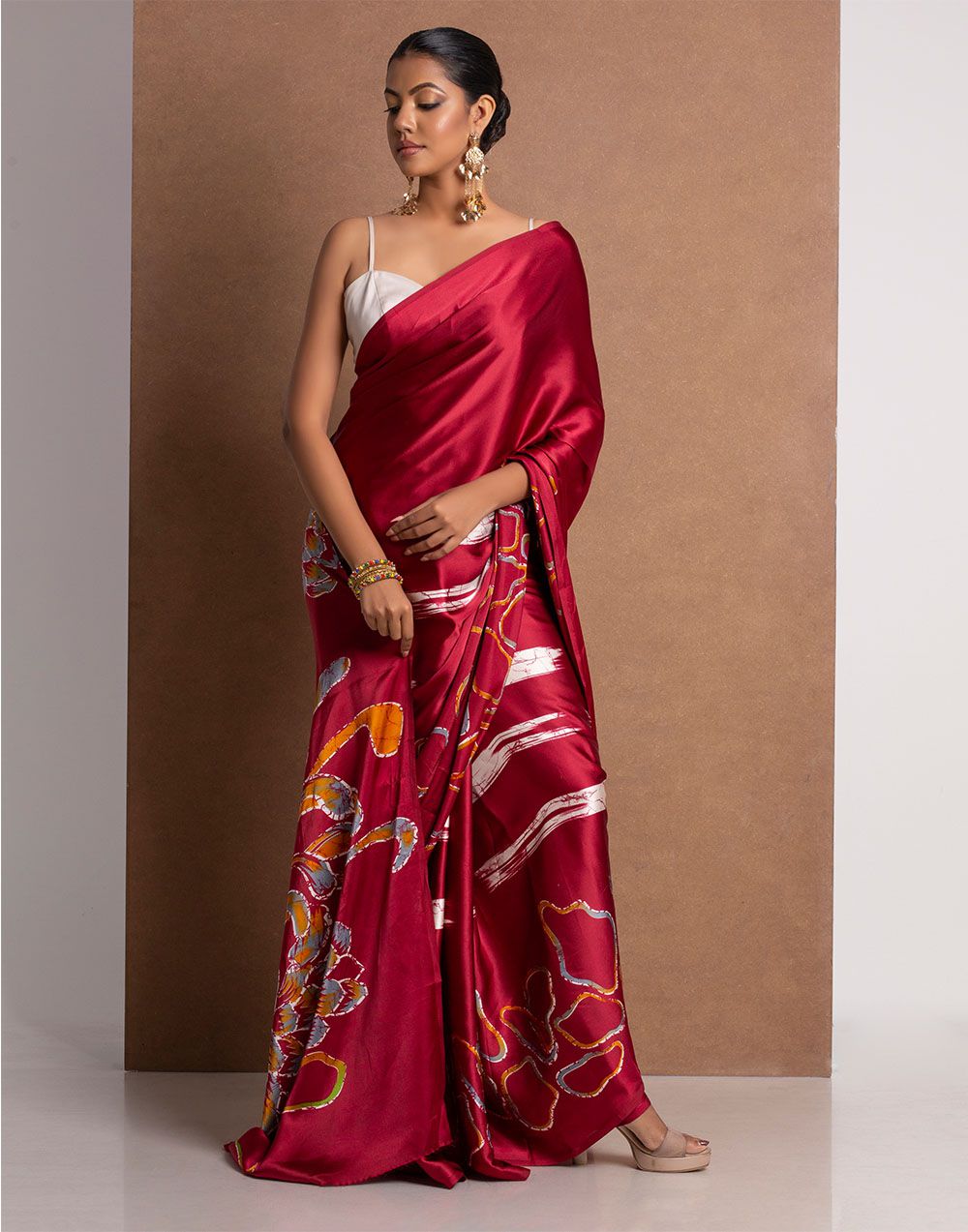 New Designer Original Japan Satin Devsena Saree With  Digital Print With Digital Printed Unstiched Blouse Piece
