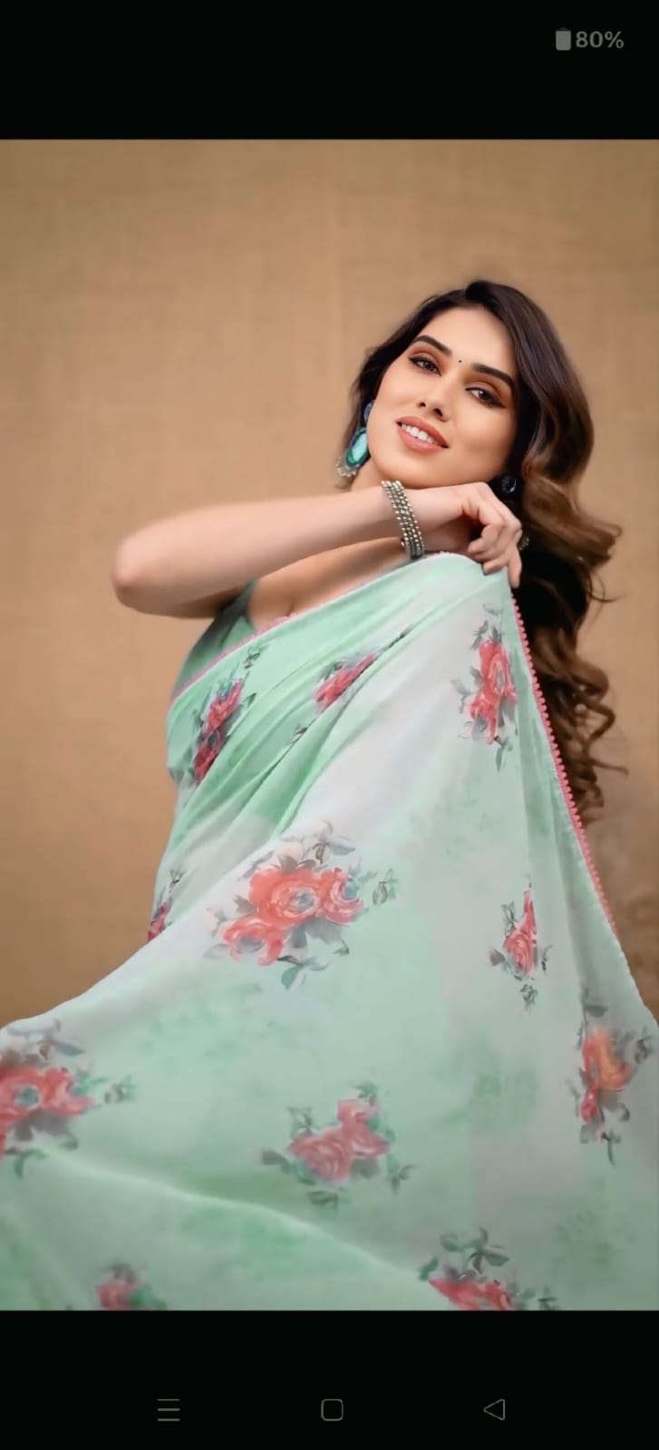 New One Minute Ready To Wear Pink Colour Pure Soft Georgette Saree With Pista Unstitched Blouse