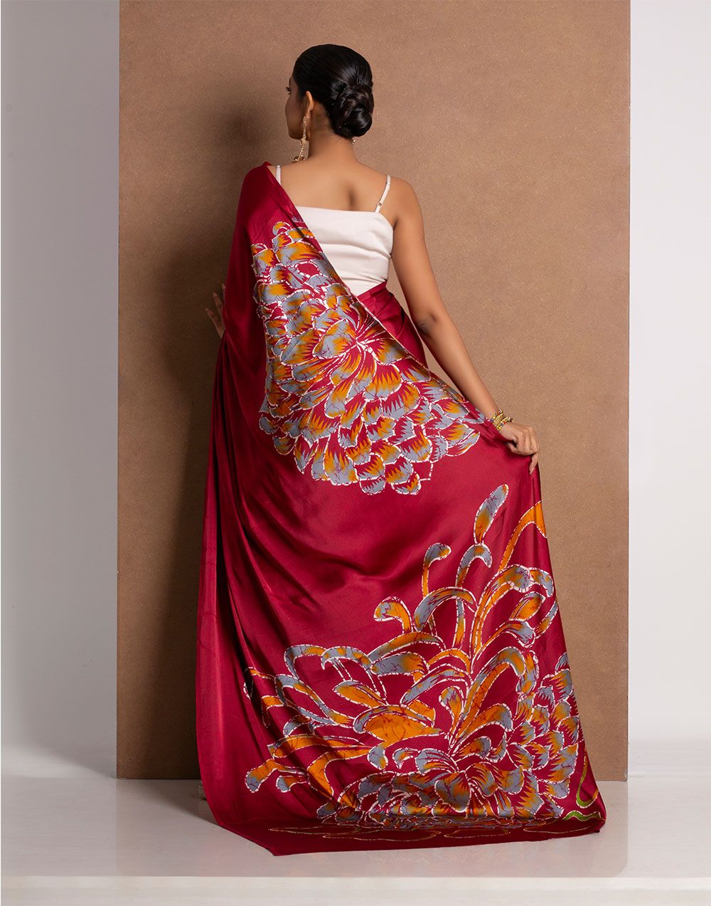 New Designer Original Japan Satin Devsena Saree With  Digital Print With Digital Printed Unstiched Blouse Piece