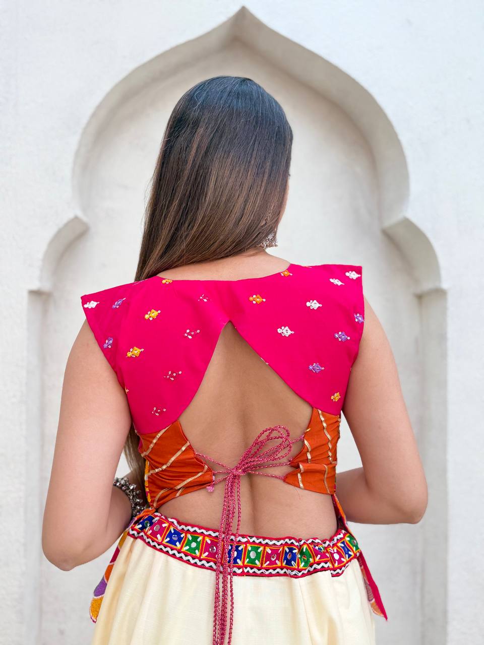 Vibrant Multicolor Printed Magic Cotton Navratri Lehenga Choli
