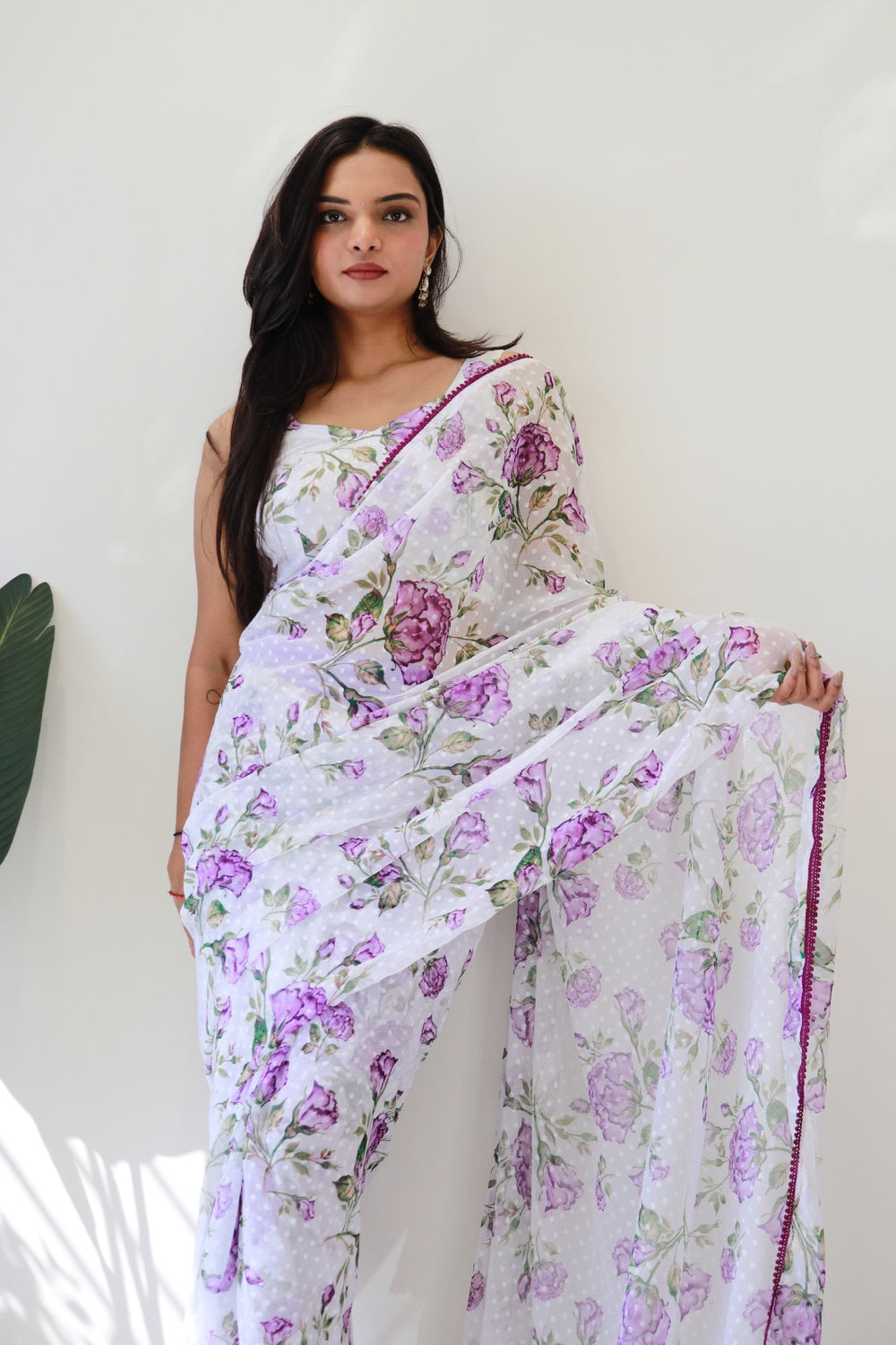 One Minute Ready To Wear Garden Glamour Pure Soft Georgette Silk Saree