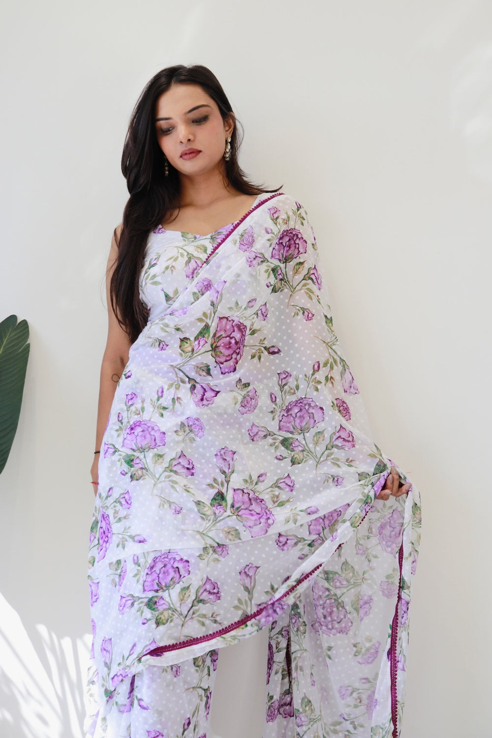 One Minute Ready To Wear Garden Glamour Pure Soft Georgette Silk Saree