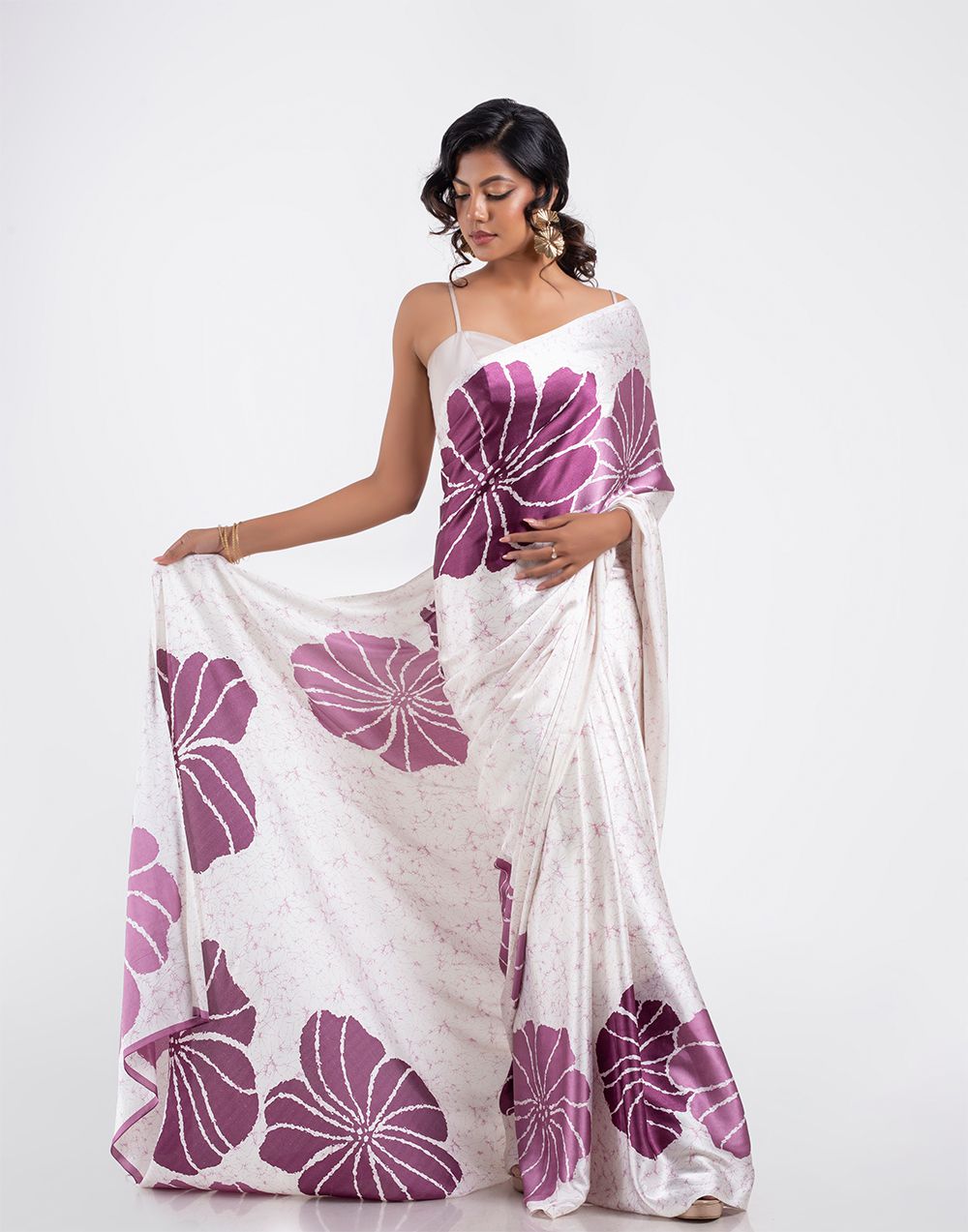 New Designer Original Japan Satin Devsena Saree With  Digital Print With Digital Printed Unstiched Blouse Piece