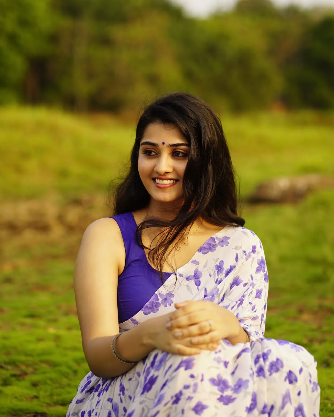 New One Minute Ready To Wear Purple Colour Flowers Design  Pure Soft Georgette Saree With Purple Unstitched Blouse