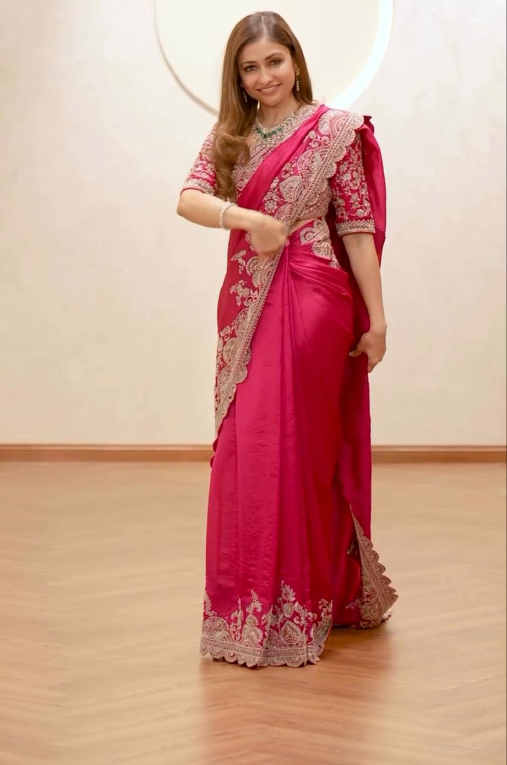 New Fancy Designer Vichitra Silk Saree With Beautiful Coding Sequence  Work Along With Unstiched Blouse Piece