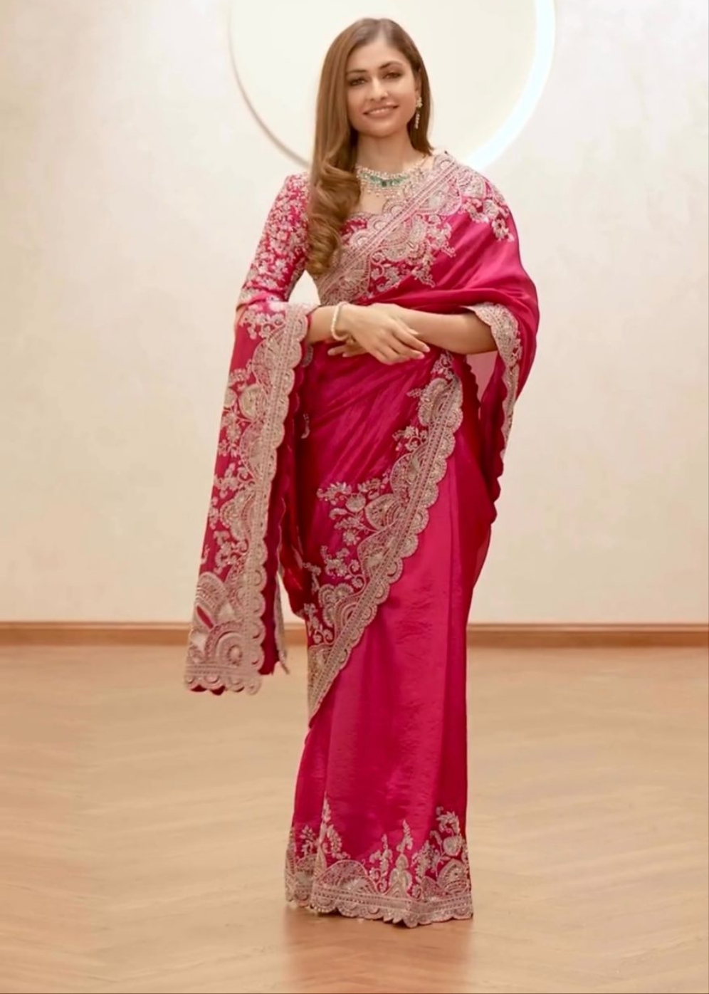 New Fancy Designer Vichitra Silk Saree With Beautiful Coding Sequence  Work Along With Unstiched Blouse Piece