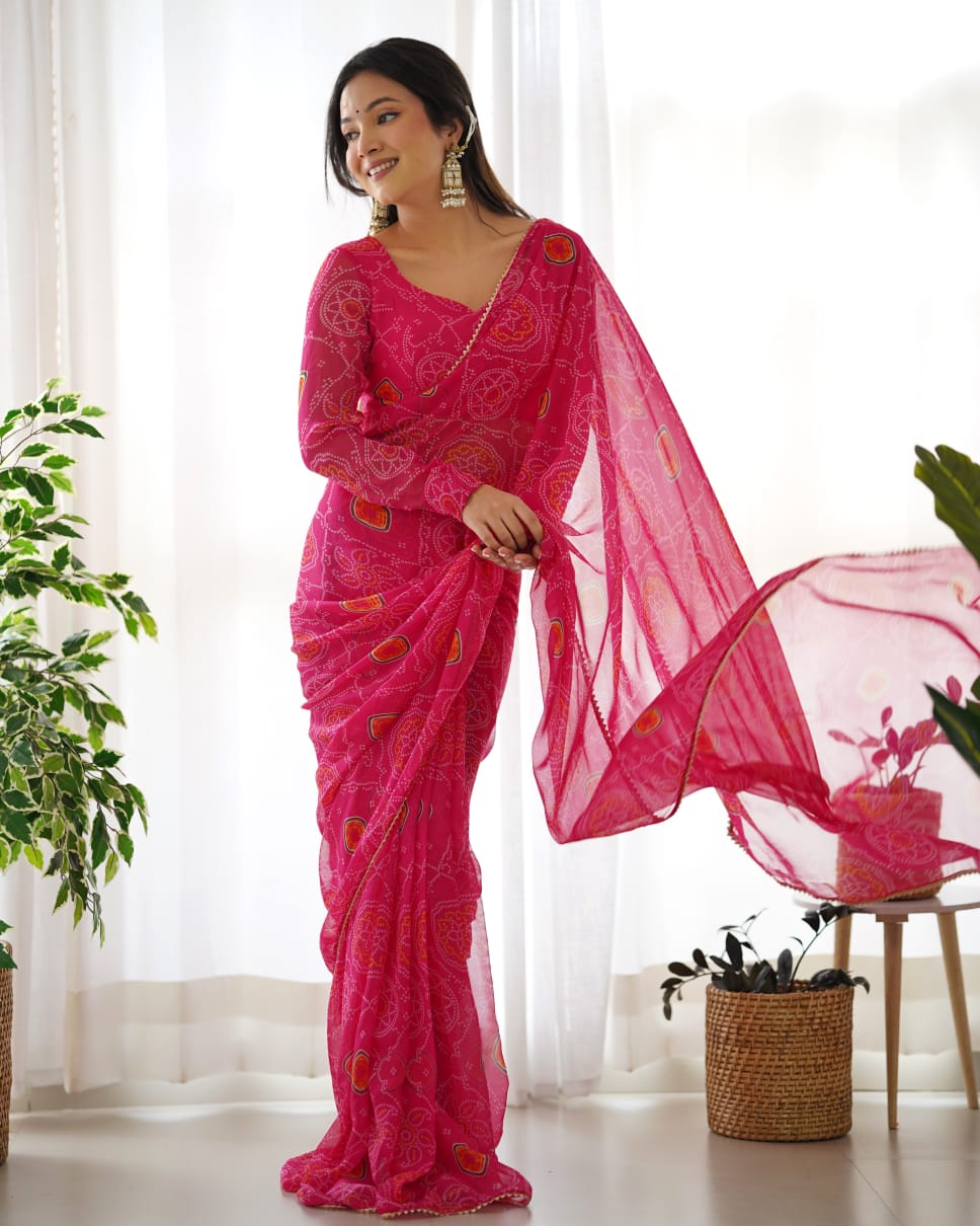 One Minute Ready To Wear Classic Sophistication Soft Georgette Silk Saree