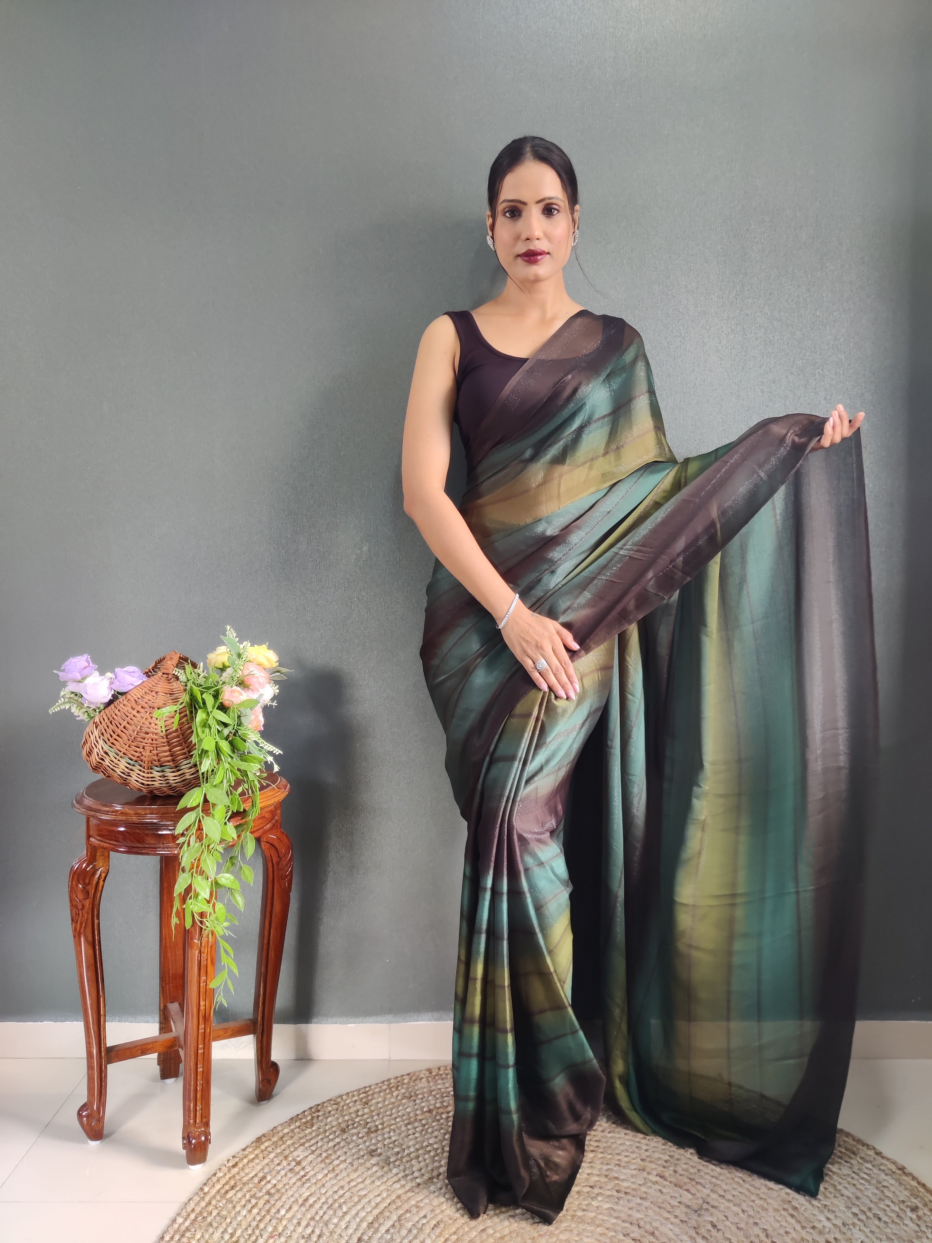 One Minute Ready to Wear New Premium Quelity Morpinch Saree Divashree