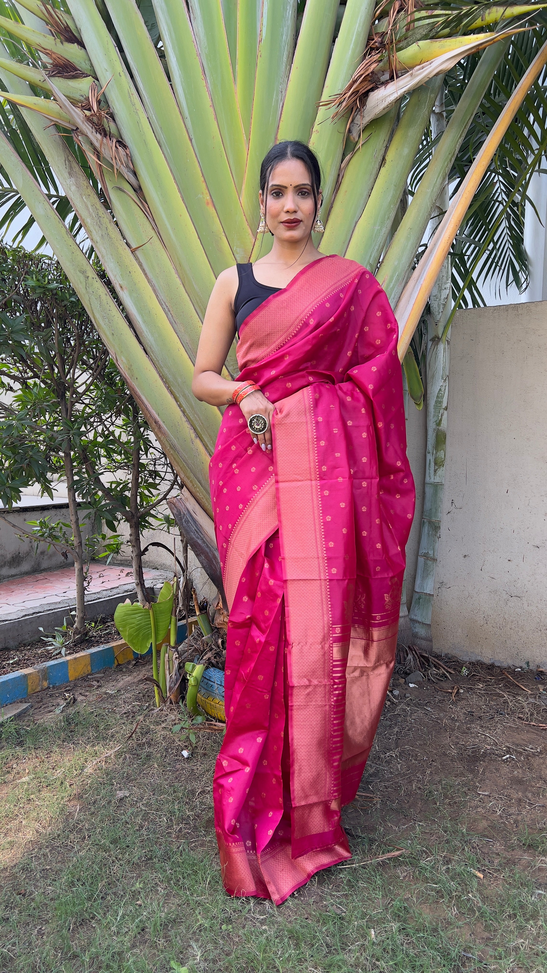 One Minute Ready to Wear New Premium Quality Red Paithani Silk Saree Divashree