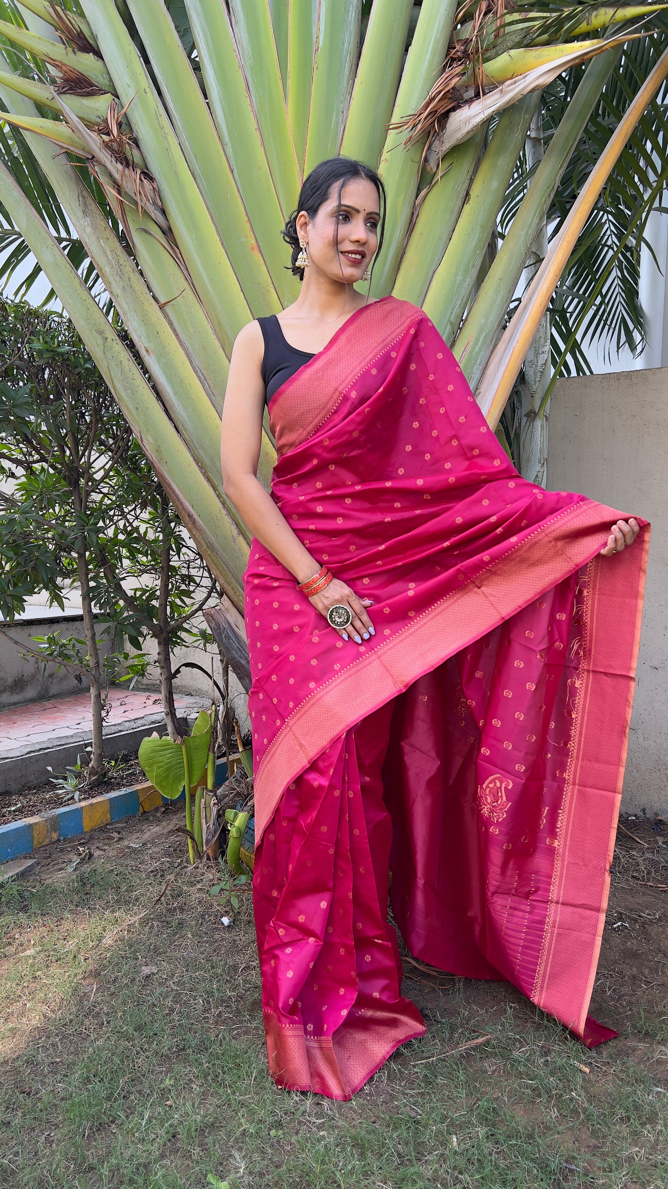 One Minute Ready to Wear New Premium Quality Red Paithani Silk Saree Divashree