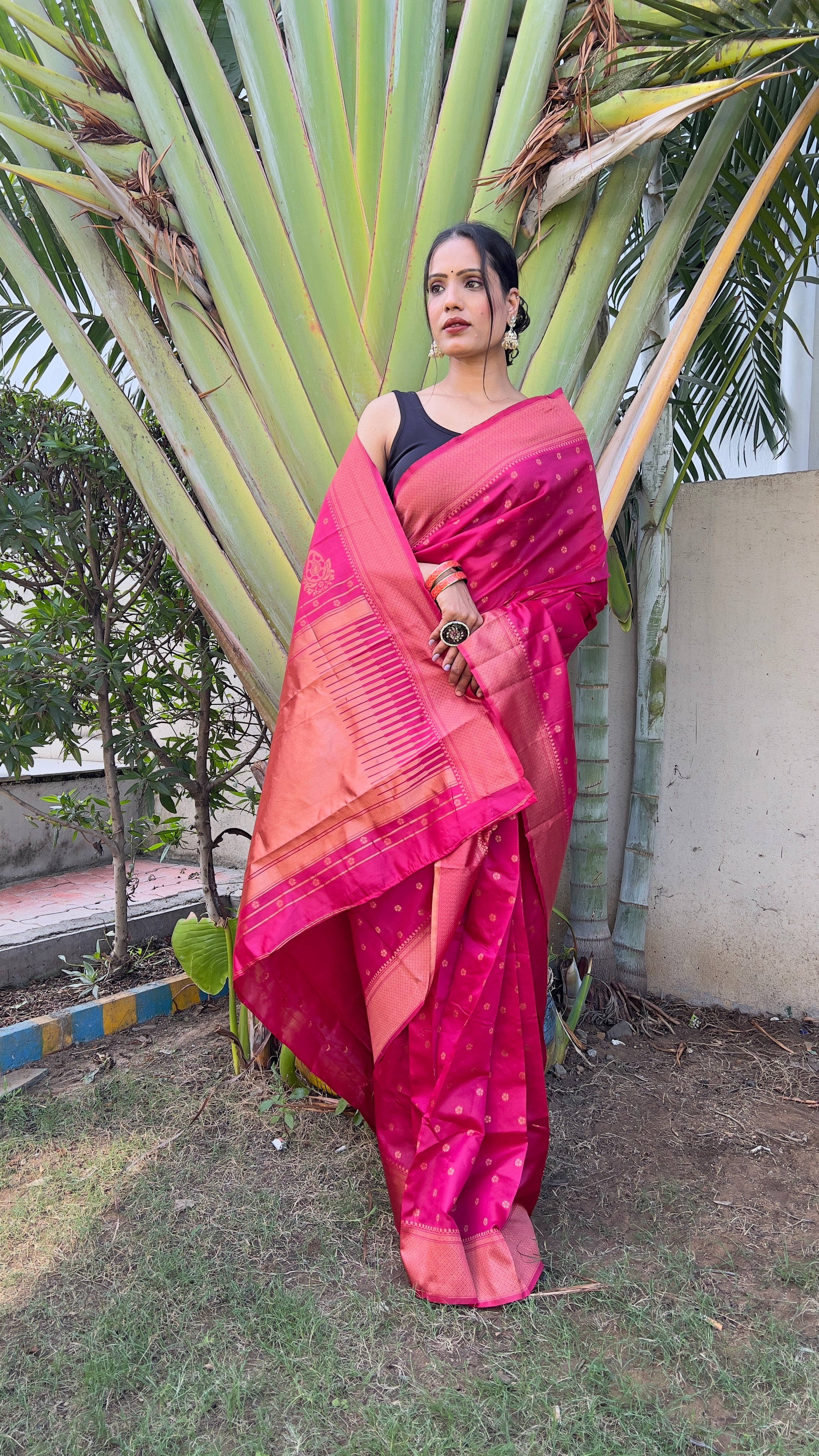 One Minute Ready to Wear New Premium Quality Red Paithani Silk Saree Divashree