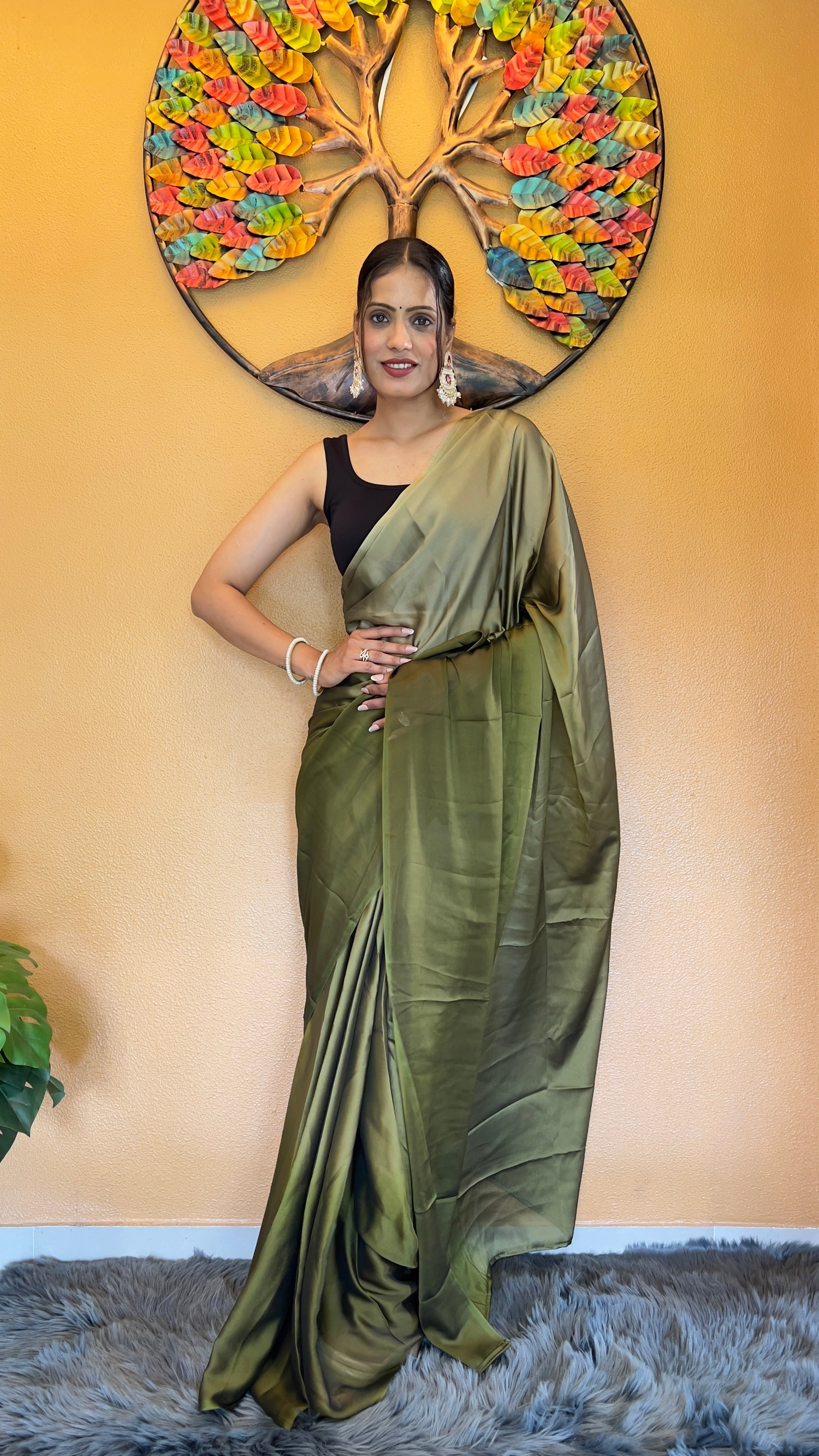 One Minute Ready To Wear New Premium Quality Verdant Veil Saree