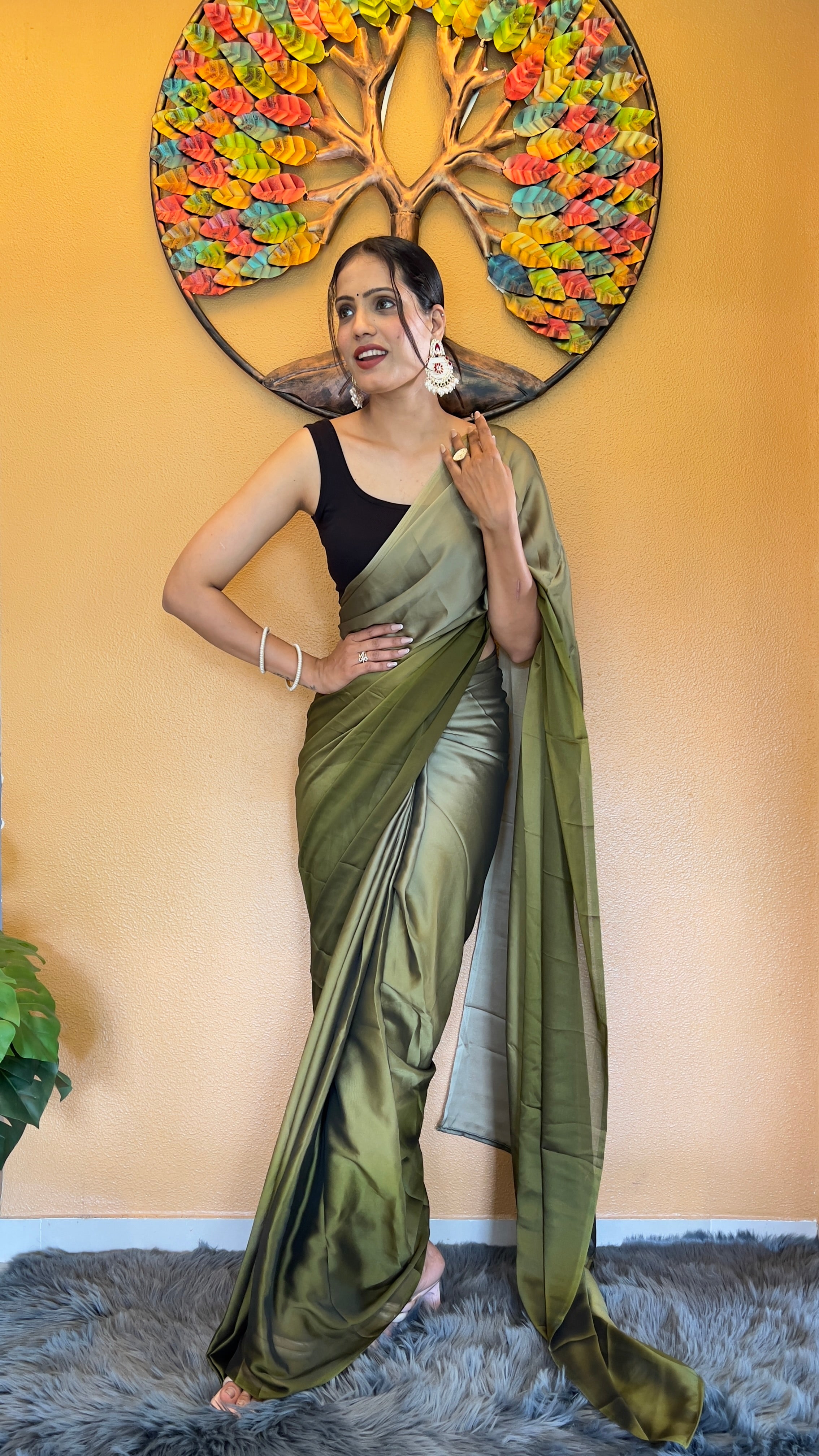 One Minute Ready To Wear New Premium Quality Verdant Veil Saree