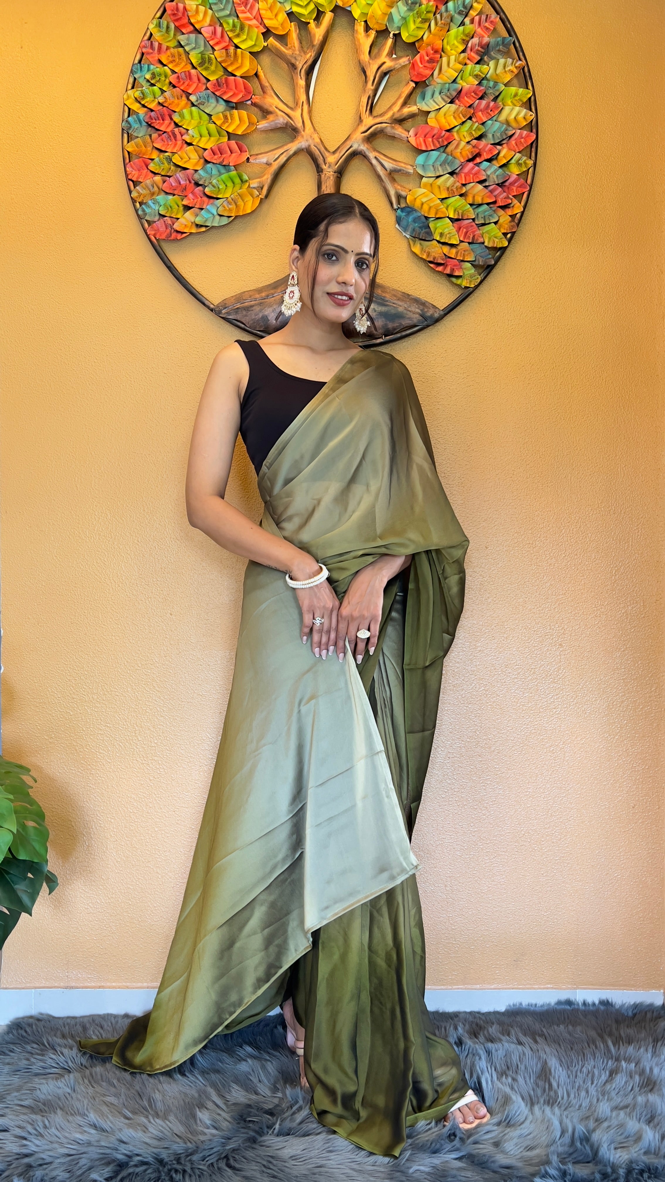 One Minute Ready To Wear New Premium Quality Verdant Veil Saree