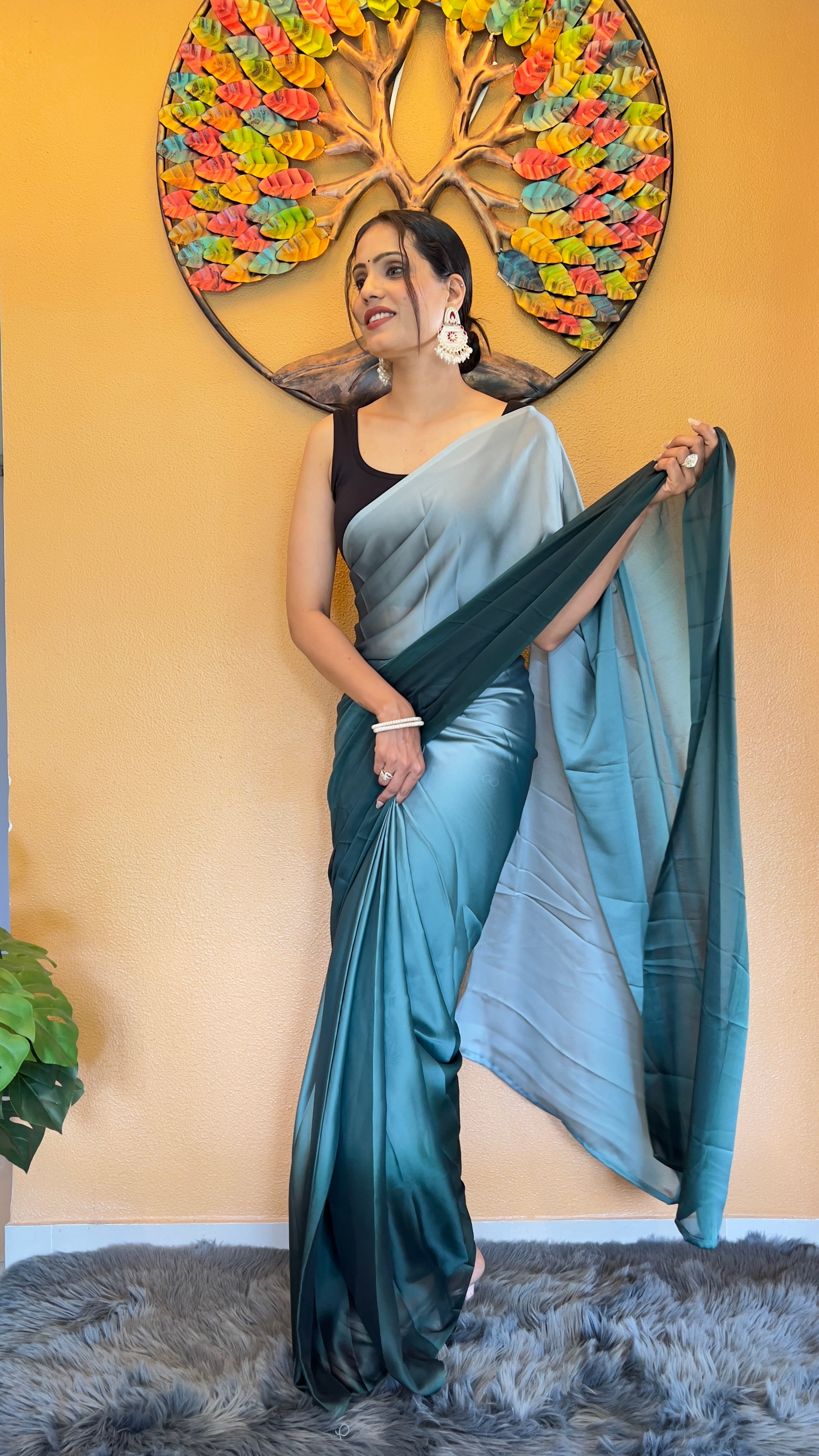 One Minute Ready To Wear New Premium Quality VerdantPortrait Saree