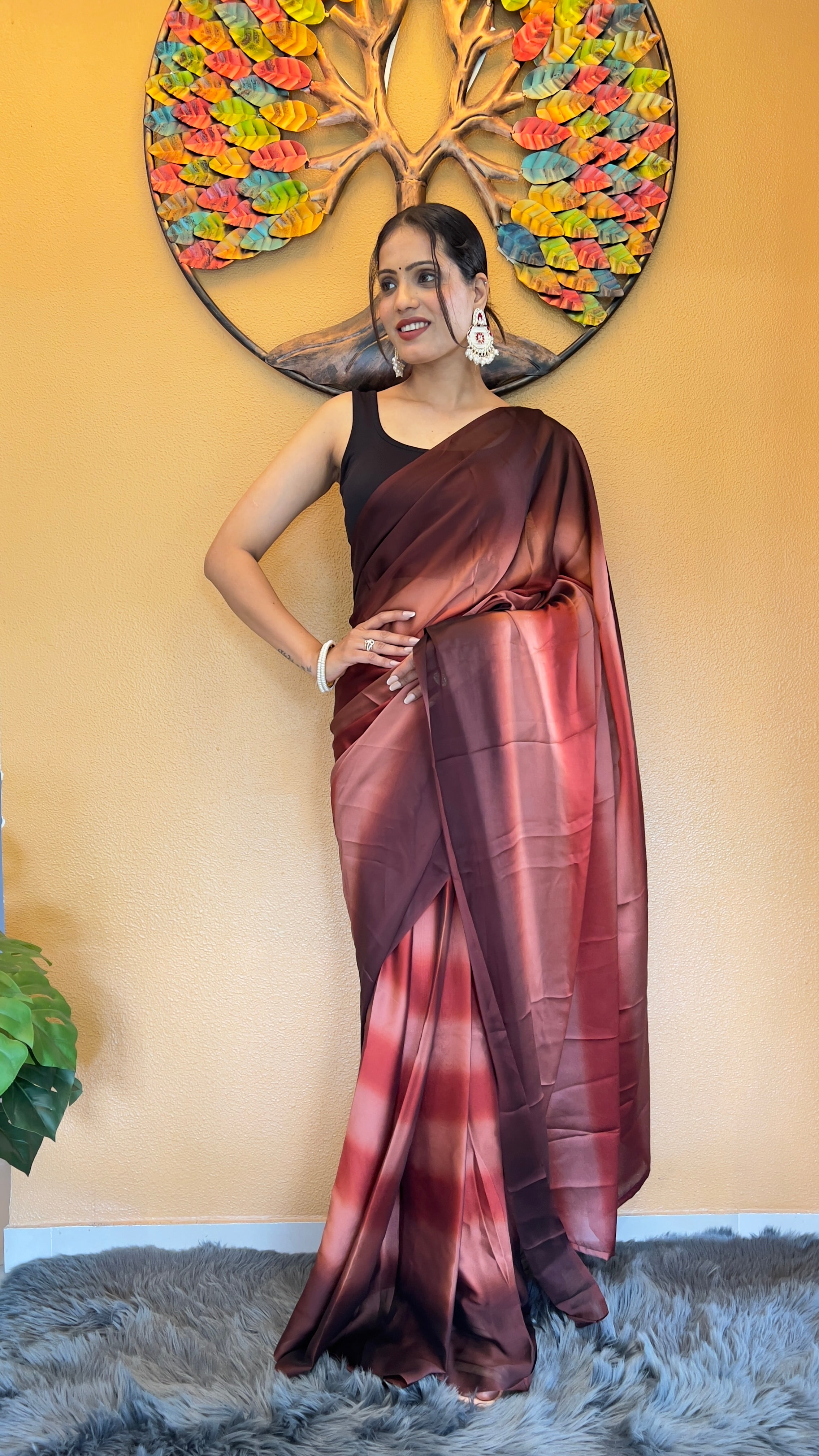 One Minute Ready to Wear New Looking RubyRustle Softy georgette Saree