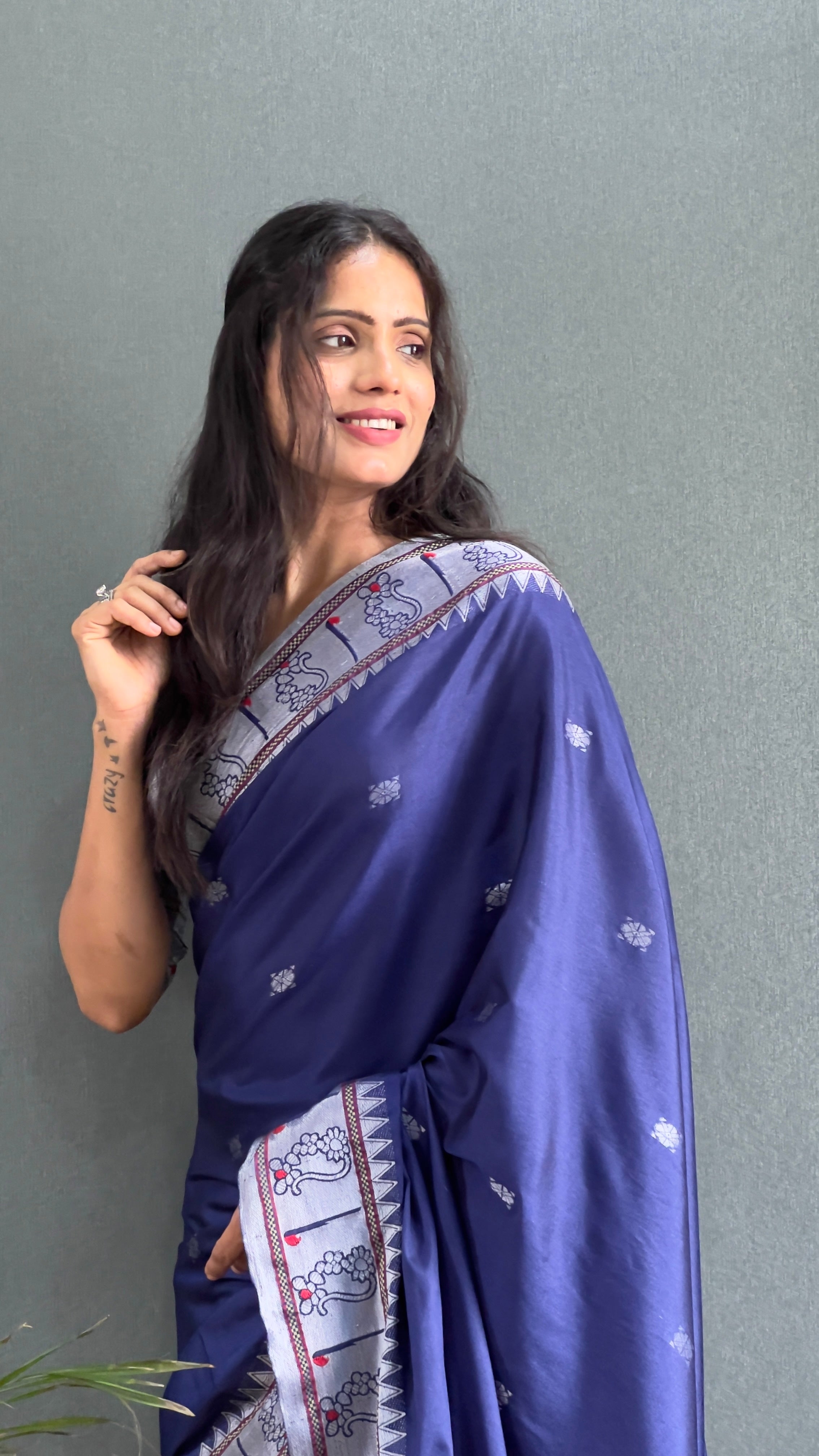 One Minute Ready To Wear  Royal Orchid Soft Georgette Silk Saree