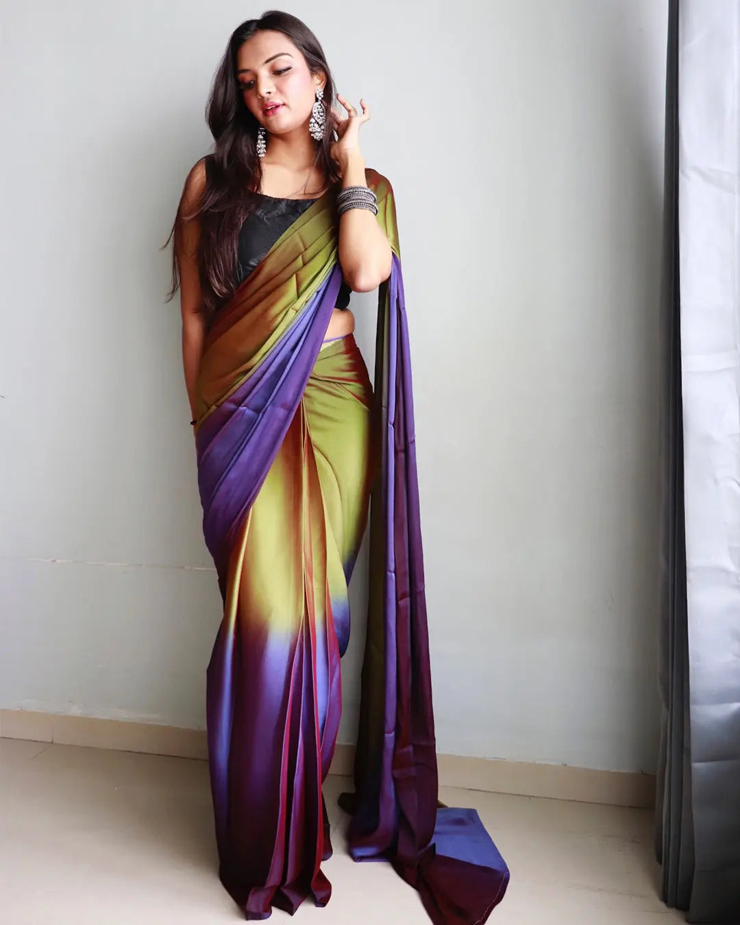 One Minute Ready to Wear New Looking Lovendermoon Saree Divashree