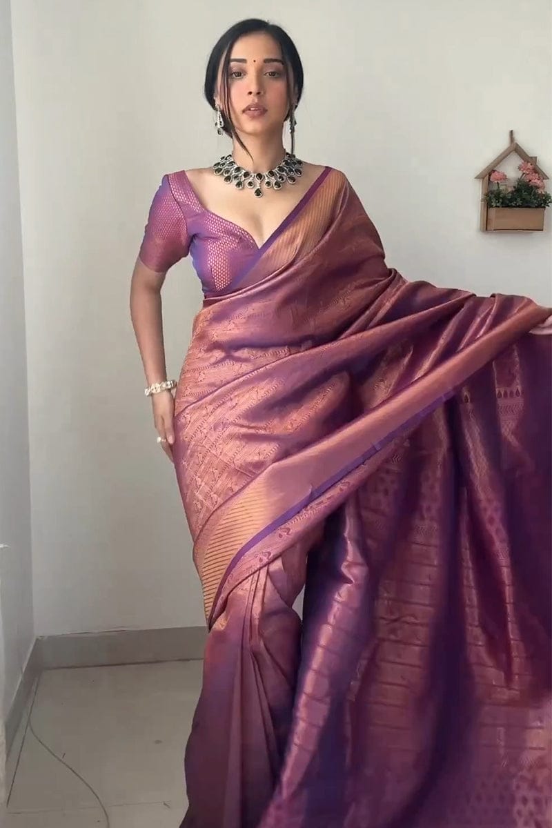 One Minute Ready To WearRoyal Elegance Georgette Silk Saree