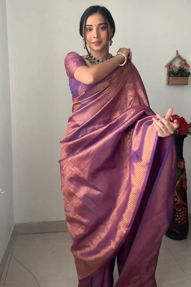 One Minute Ready To WearRoyal Elegance Georgette Silk Saree