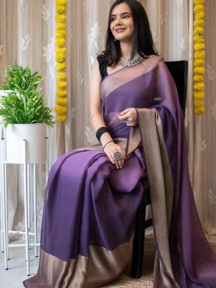 One Minute Ready To Wear Majestic Aura Soft Georgette Silk Saree