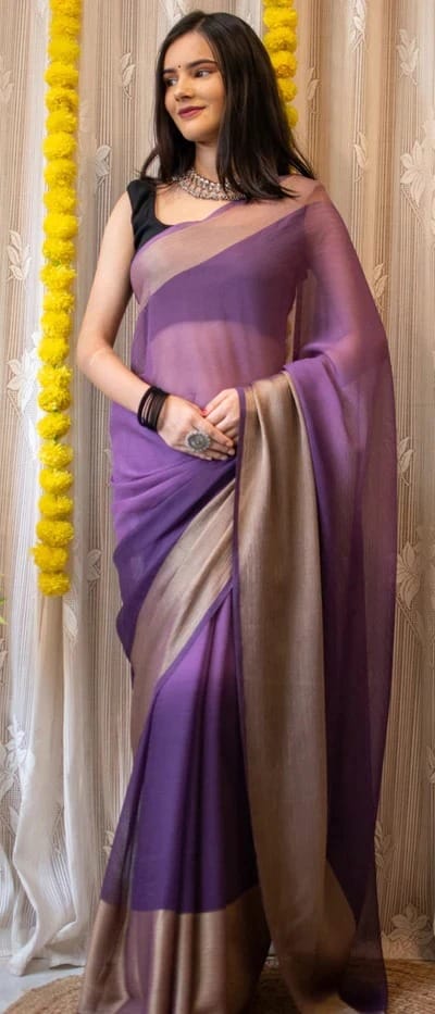 One Minute Ready To Wear Majestic Aura Soft Georgette Silk Saree