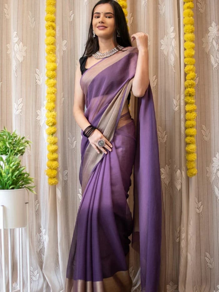 One Minute Ready To Wear Majestic Aura Soft Georgette Silk Saree