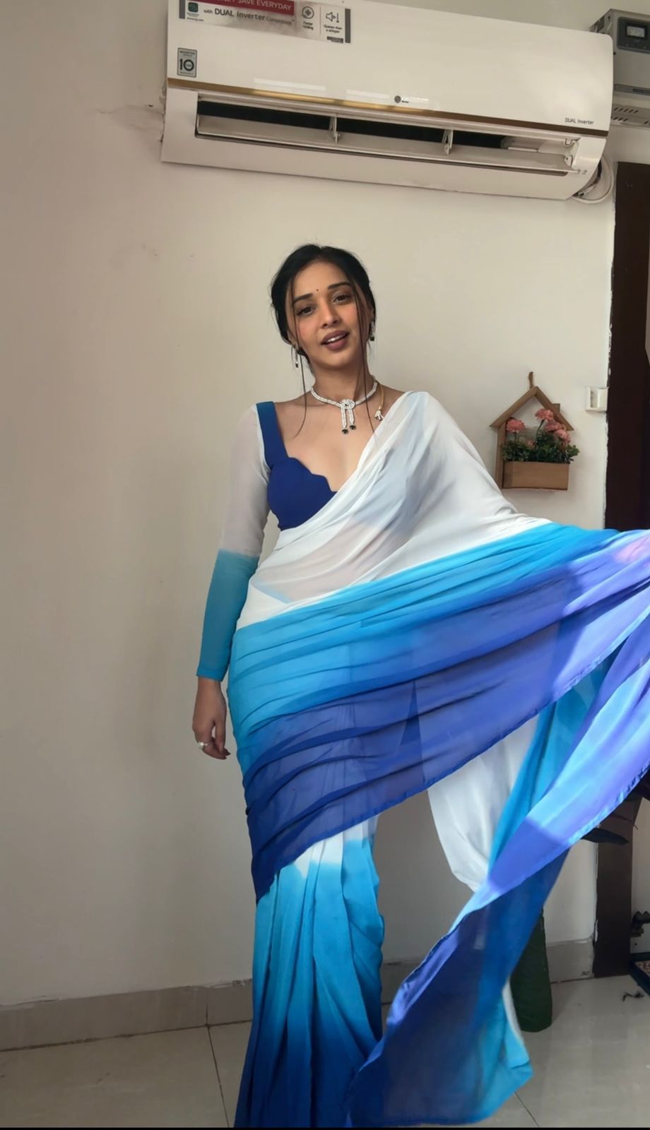 One Minute Ready To Oceanic Veil Pure Soft Georgette Silk Saree