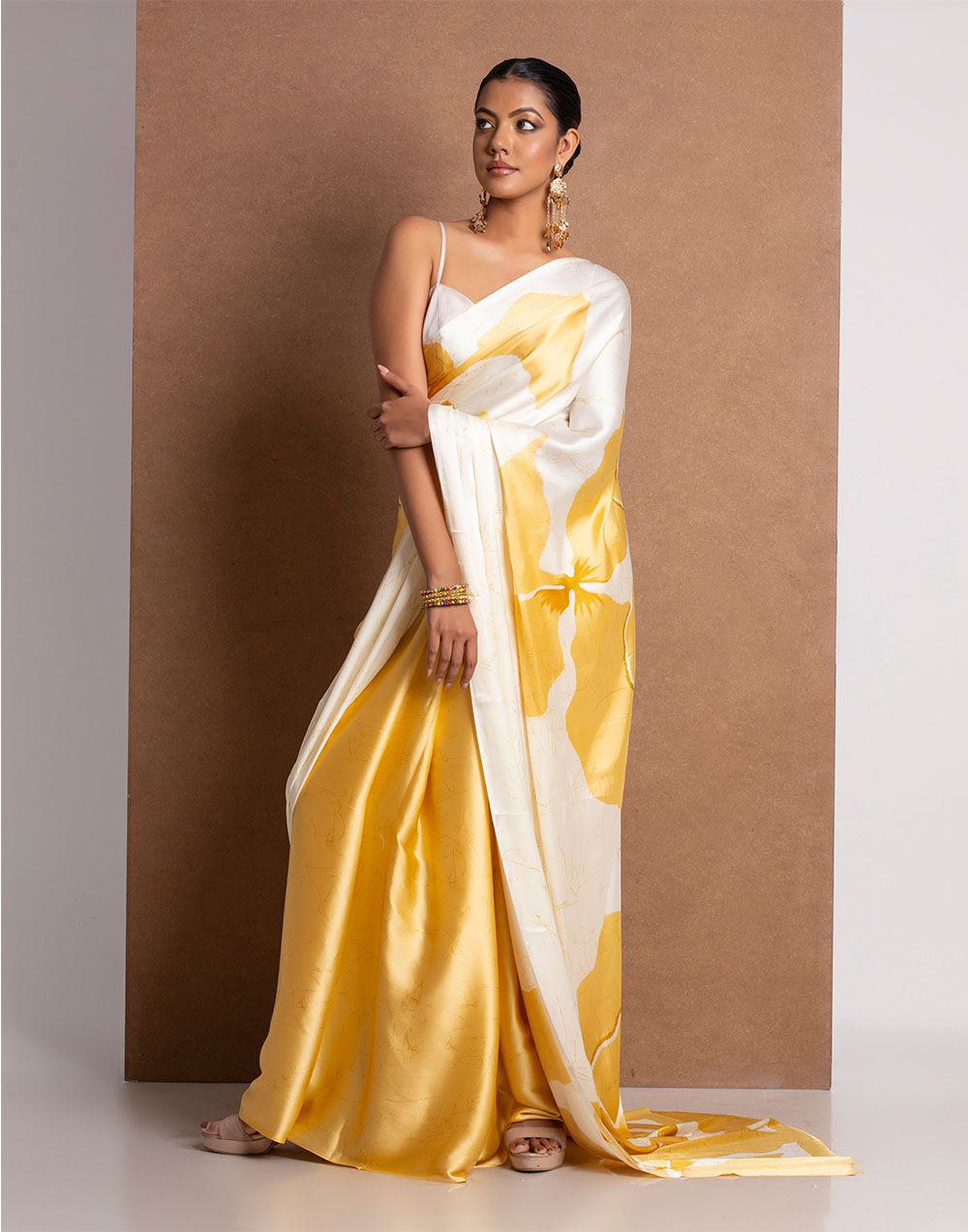 New Designer Original Japan Satin Devsena Saree With  Digital Print With Digital Printed Unstiched Blouse Piece