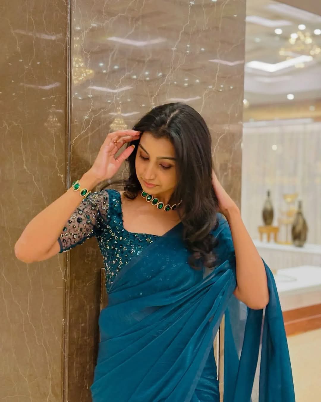 New Designer Space Silk Saree With Beautiful Katdana and Sequins Work Unstiched Blouse Piece