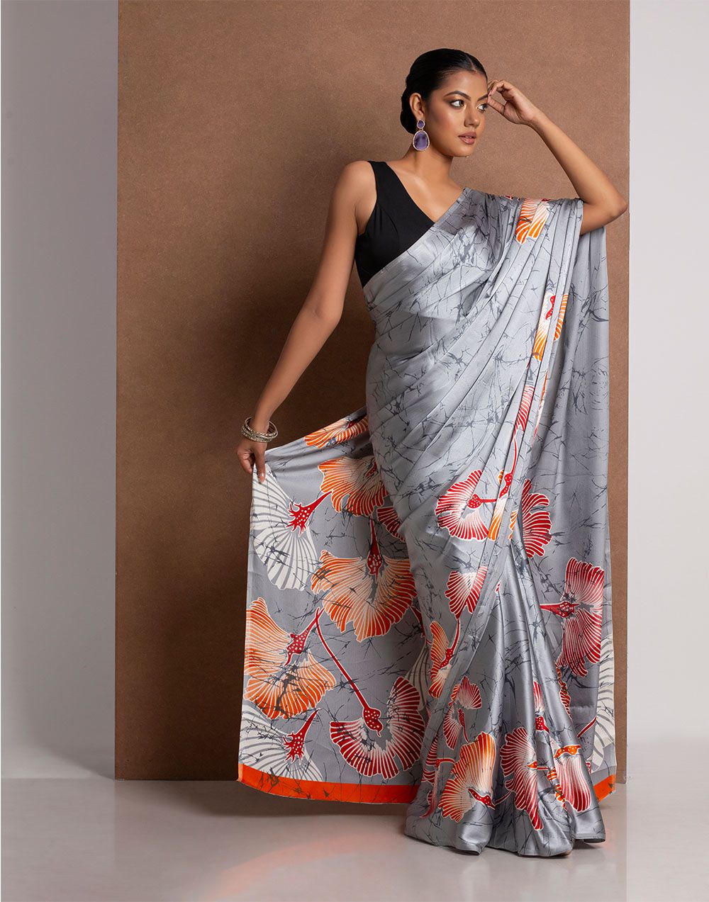 New Designer Original Japan Satin Devsena Saree With  Digital Print With Digital Printed Unstiched Blouse Piece
