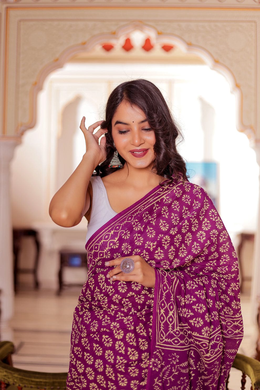 New One Minute Ready To Wear  Pure Soft Linen Silk Pink Saree With White Unstiched Blouse Piece