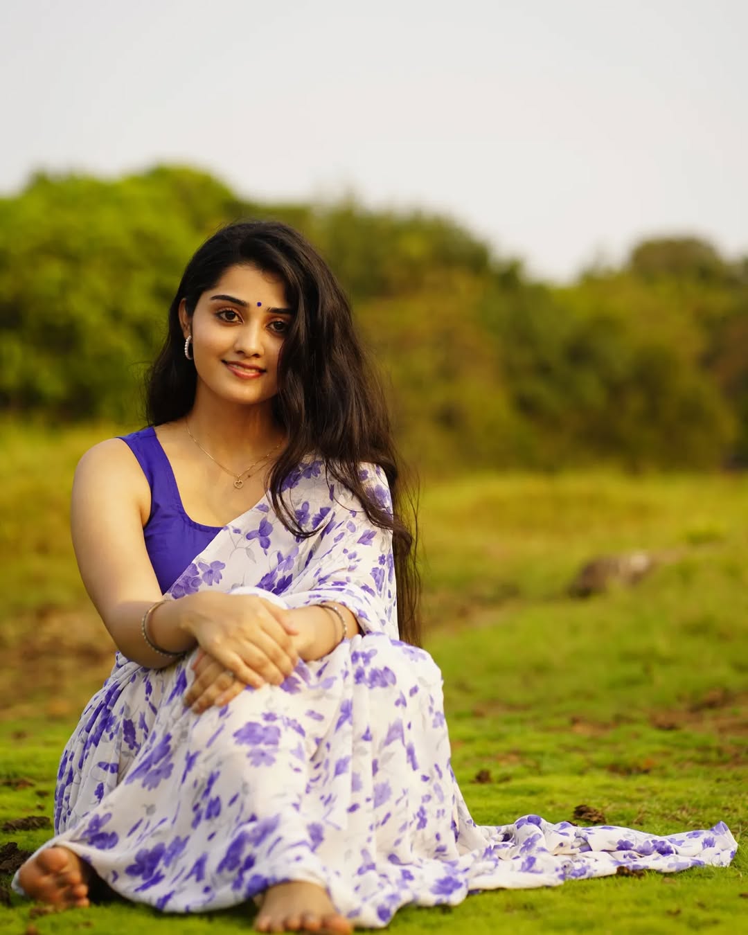 New One Minute Ready To Wear Purple Colour Flowers Design  Pure Soft Georgette Saree With Purple Unstitched Blouse