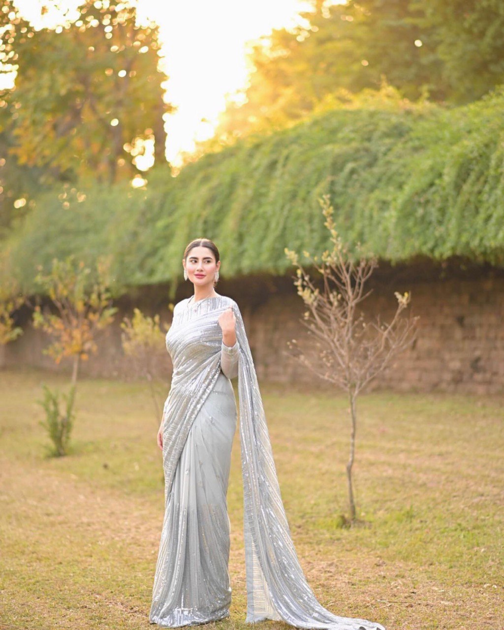 New Designer Soft Georgette Sequins Saree With Mono Banglori Blouse Piece