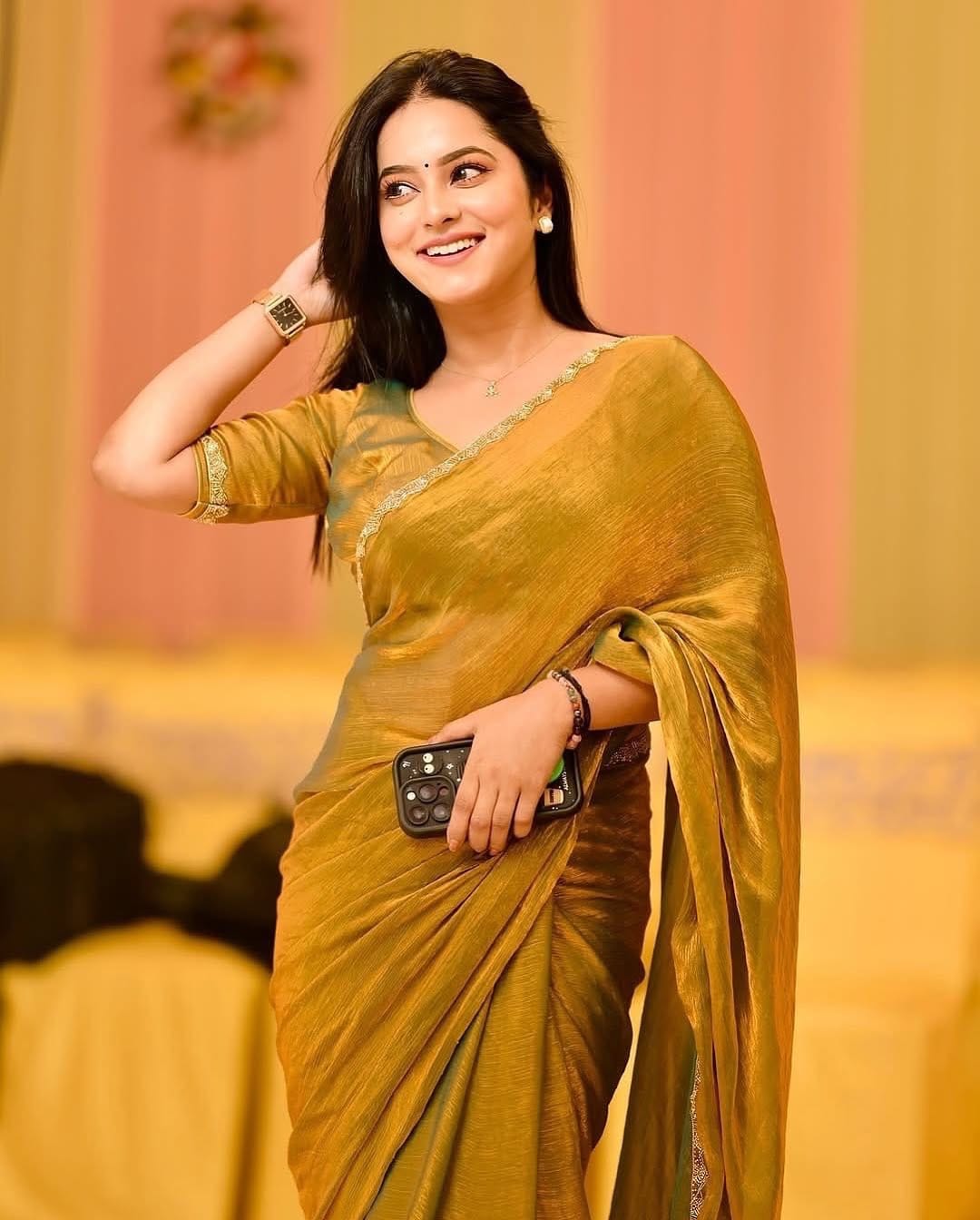 New Designer Soft Fancy Fandy Silk Saree With Beads Katdana Lace Border With Fandy Crush Lace Bordered Blouse Piece