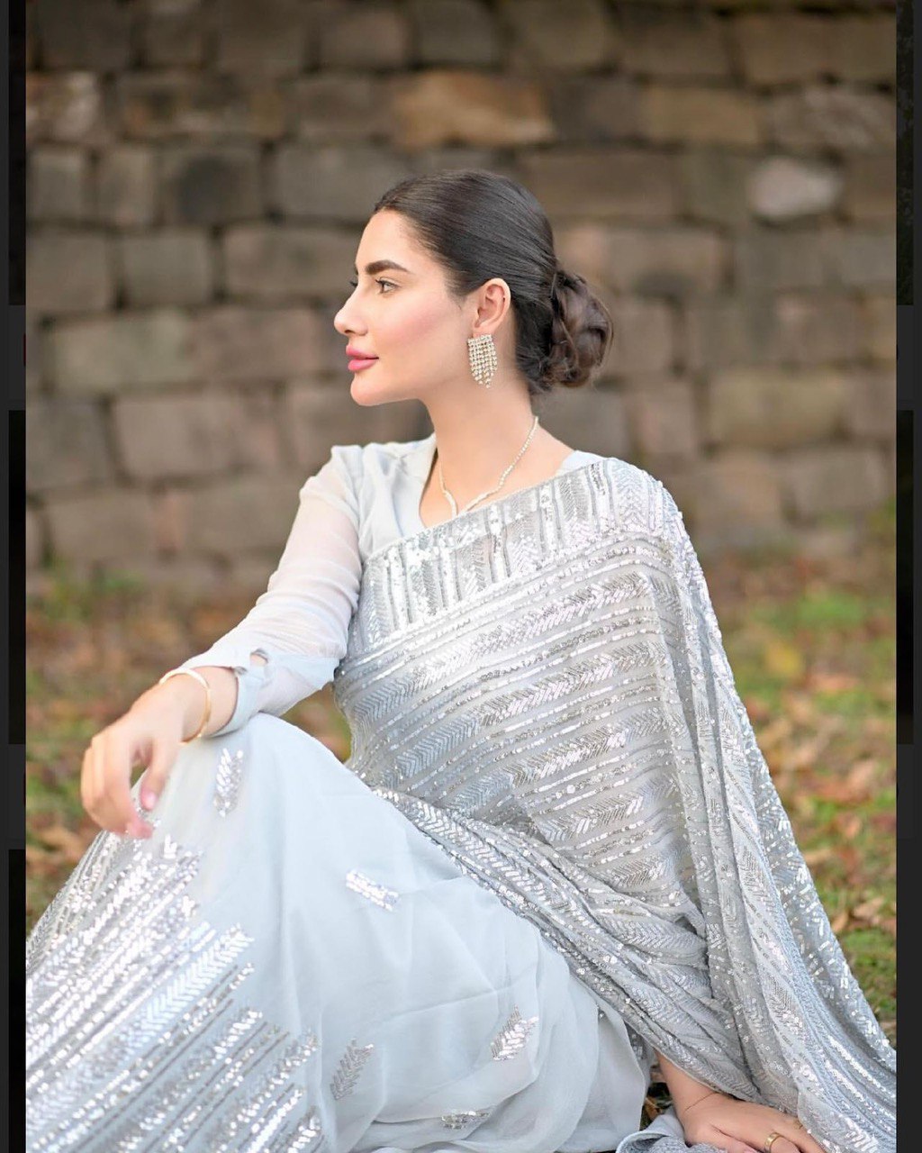 New Designer Soft Georgette Sequins Saree With Mono Banglori Blouse Piece