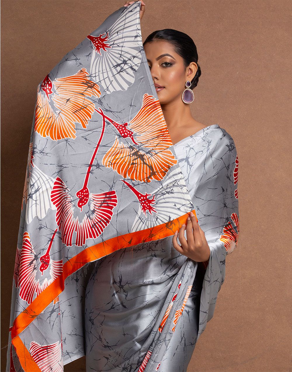 New Designer Original Japan Satin Devsena Saree With  Digital Print With Digital Printed Unstiched Blouse Piece
