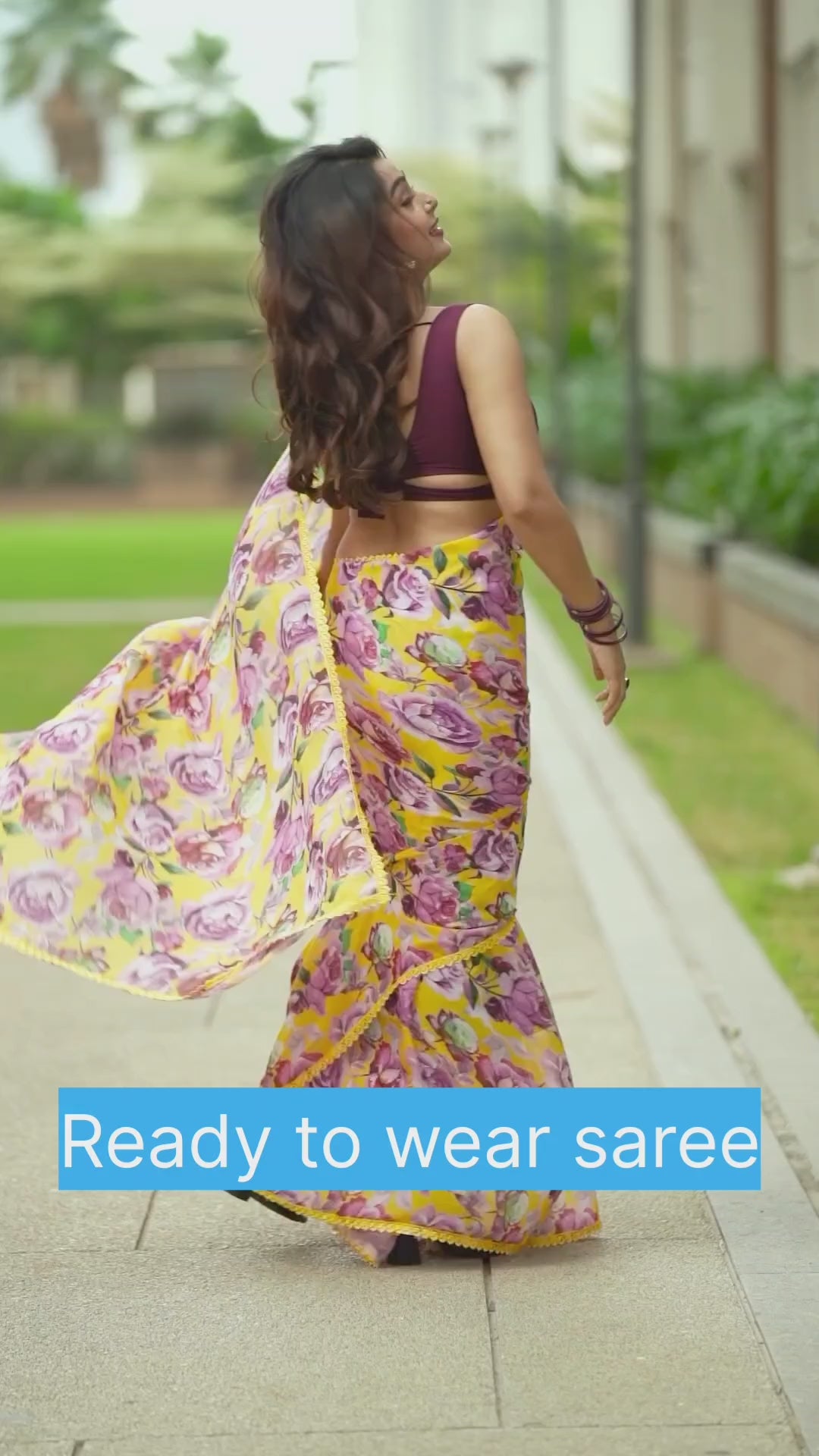 One Minute Ready To Wear Garden Grace Soft Georgette Silk Saree