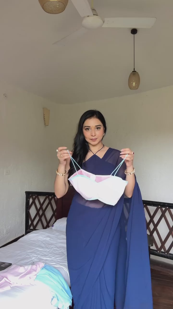 One Minute Ready To Wear Celestial Dream Elegance Saree with Unstitch Blouse