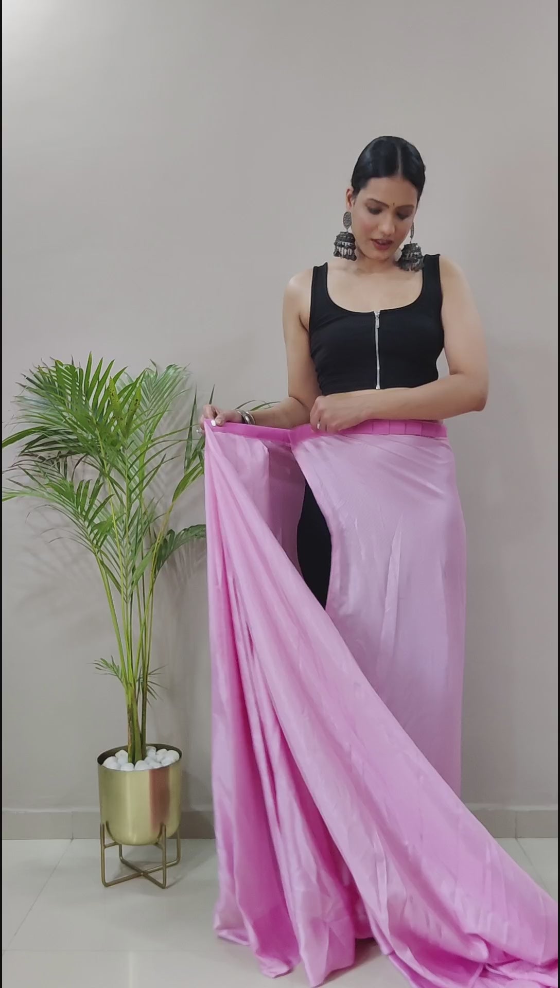 One Minute Ready To Wear New Classic look Lite Rose Saree