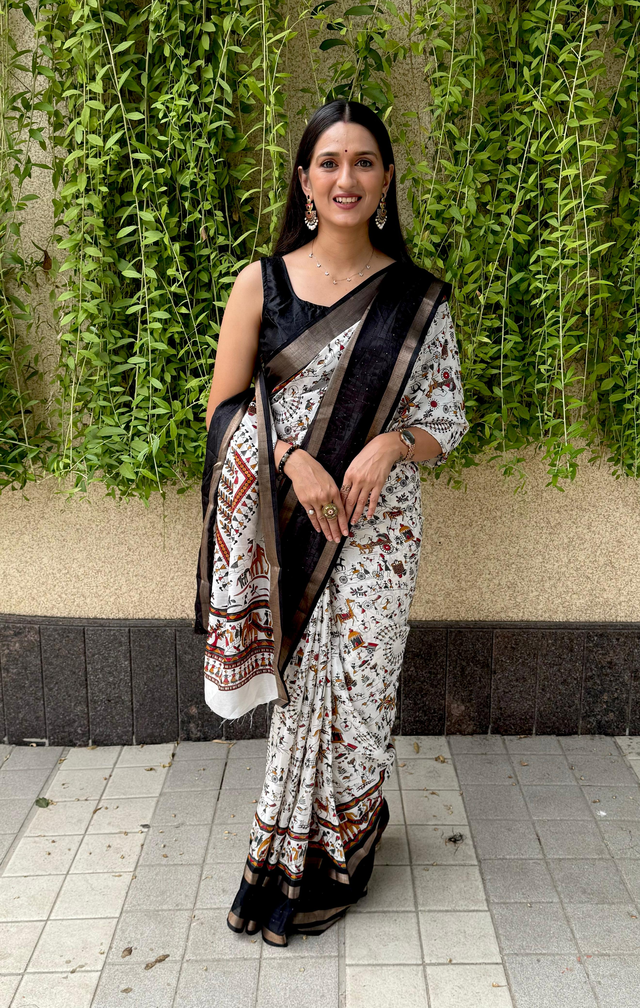 New Fancy Kalamkari Printed Soft Cotton Saree With Unstiched Blouse