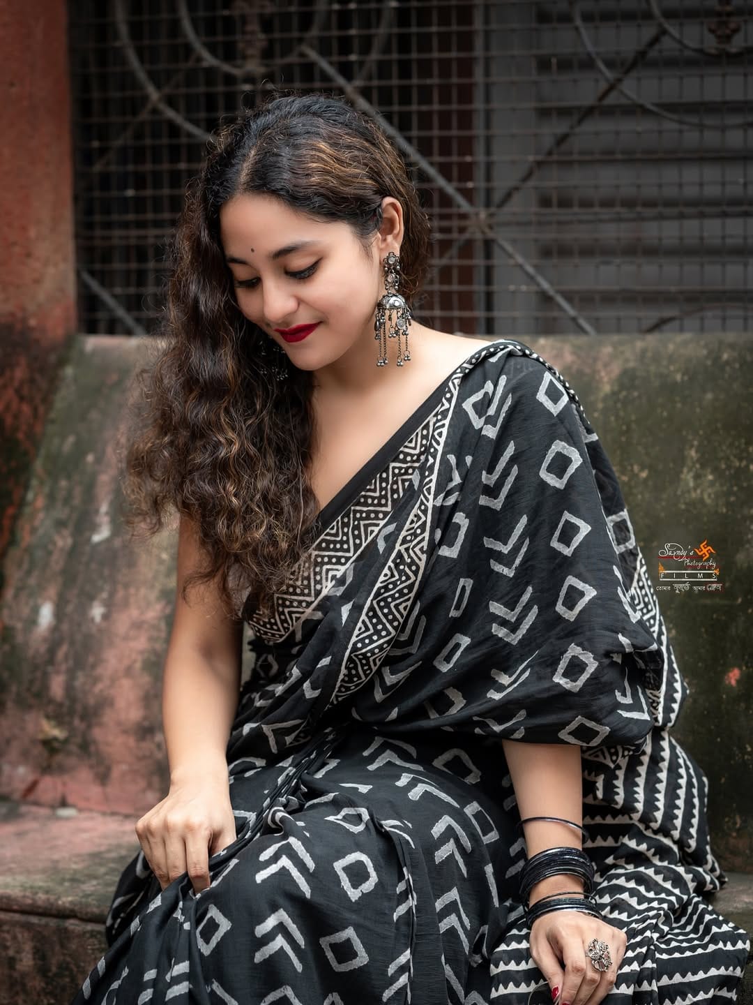 New One Minute Ready To Wear Pure Soft Mul Cotton Silk Black Saree With  Pocket
